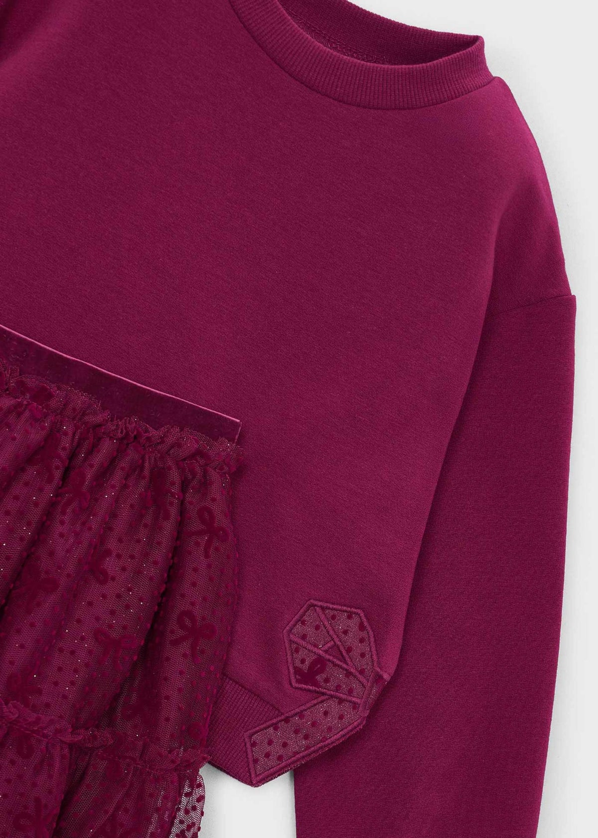 Completo gonna tulle e felpa bambina - Framboise