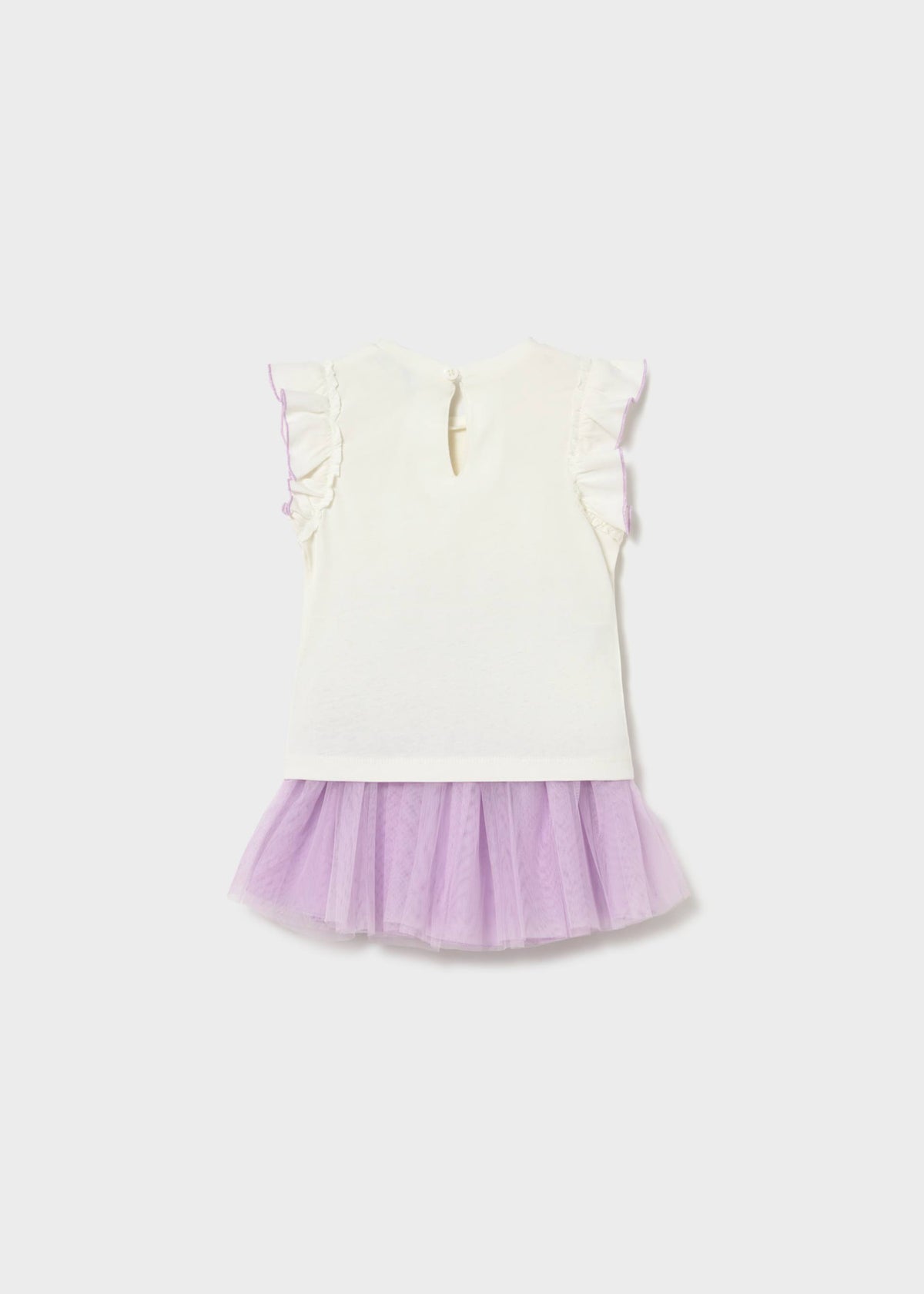 Completo gonna tulle e maglietta con volant neonata