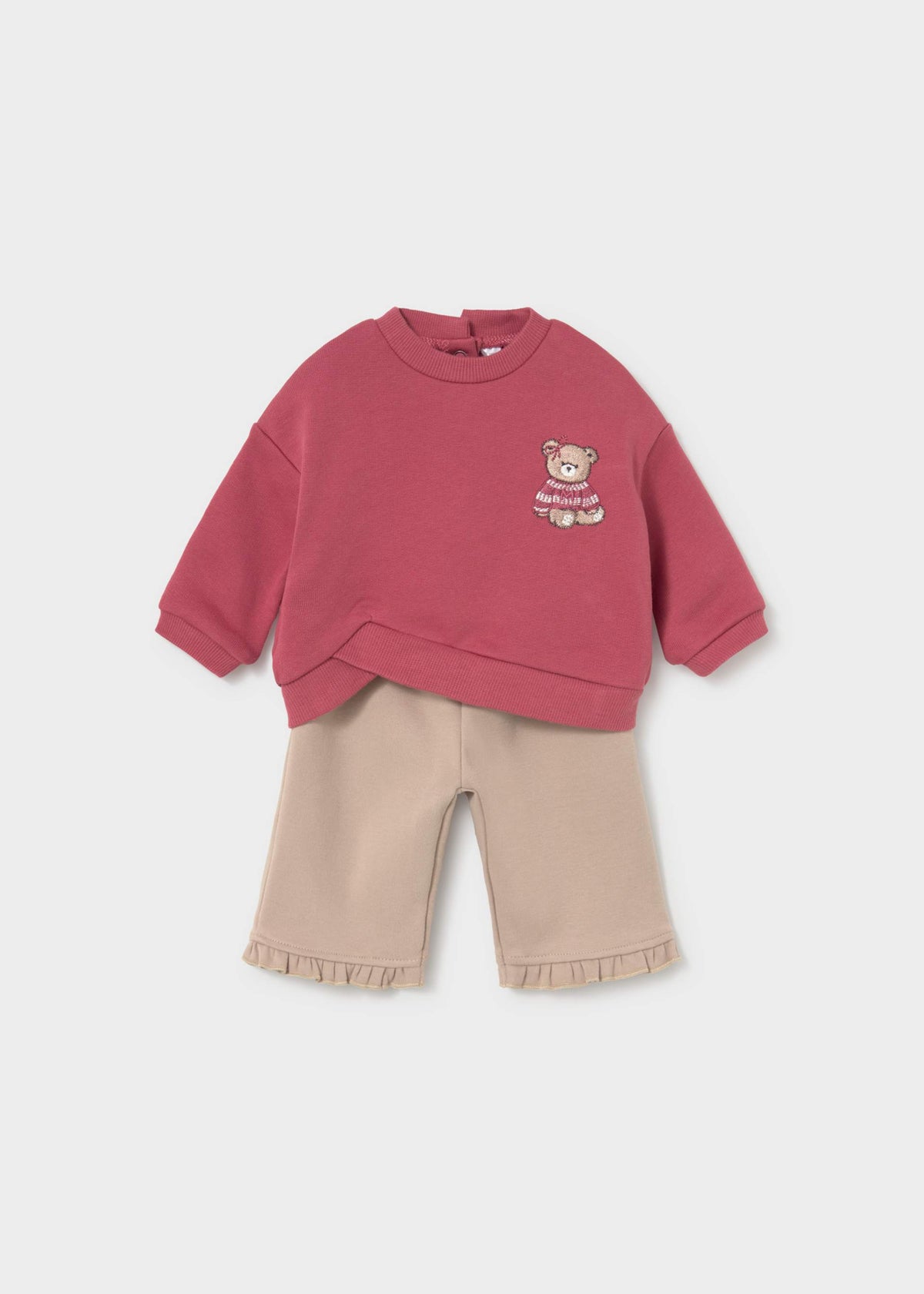 Completo in maglia 4 pezzi neonata - Prugna