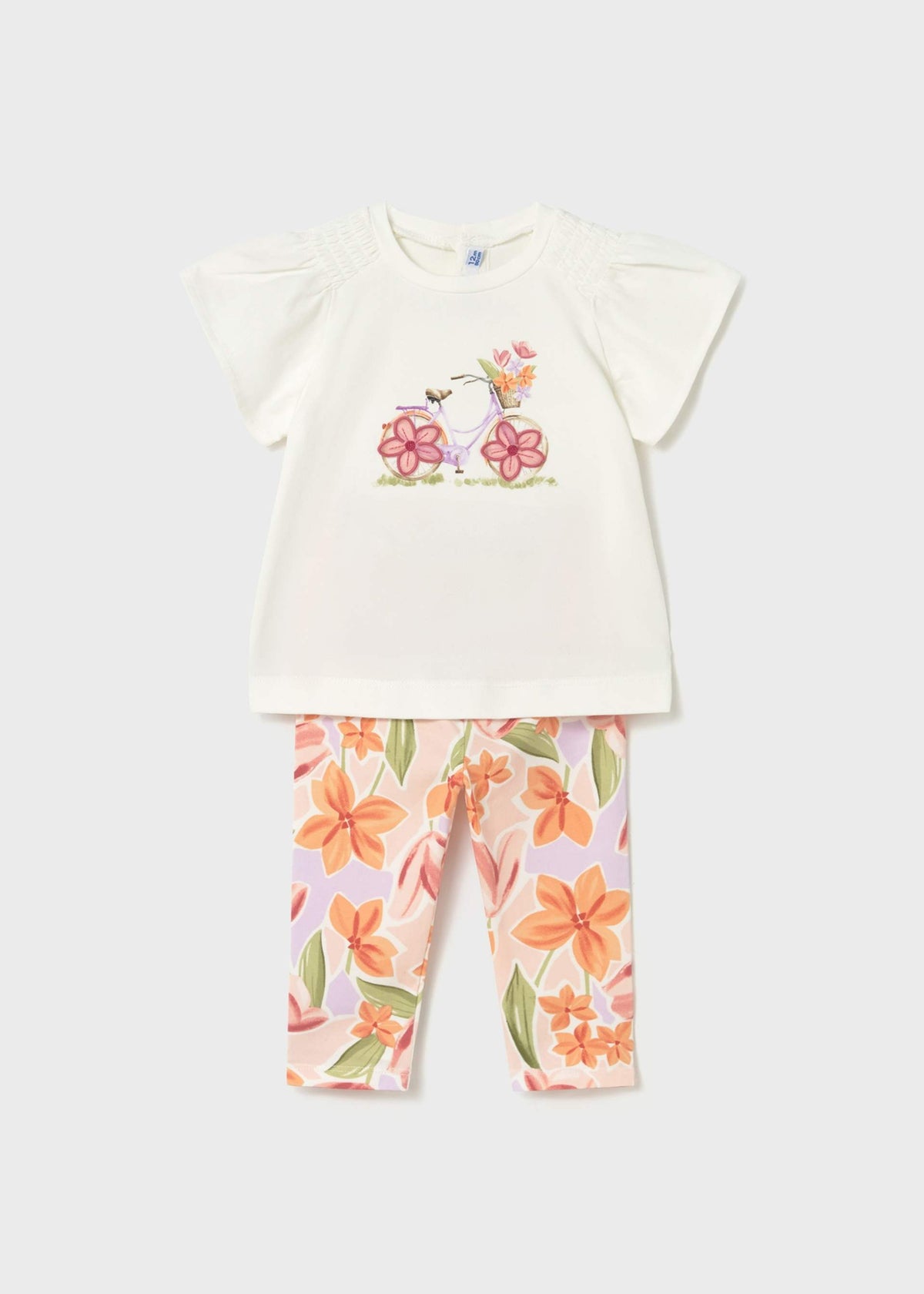 Completo leggings e maglietta fiori neonata
