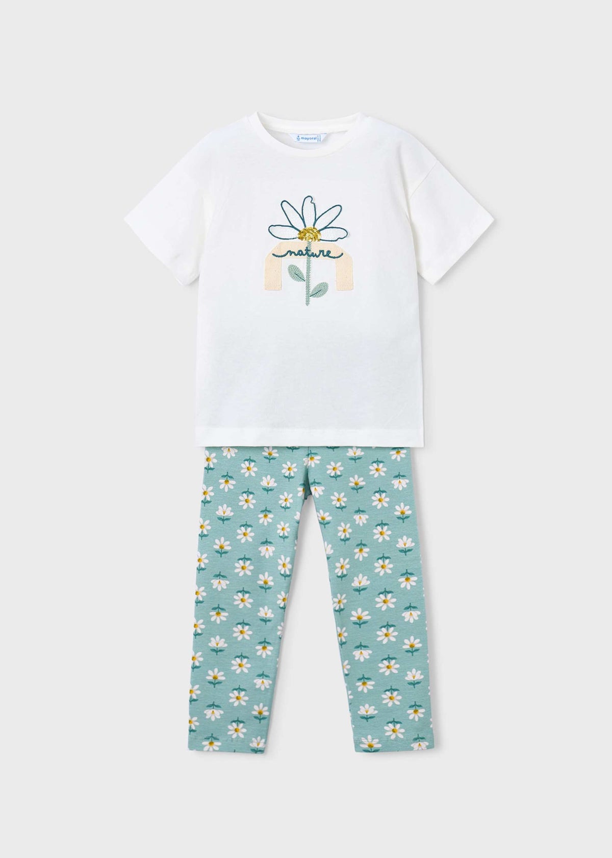 Completo leggings stampato e maglietta bambina