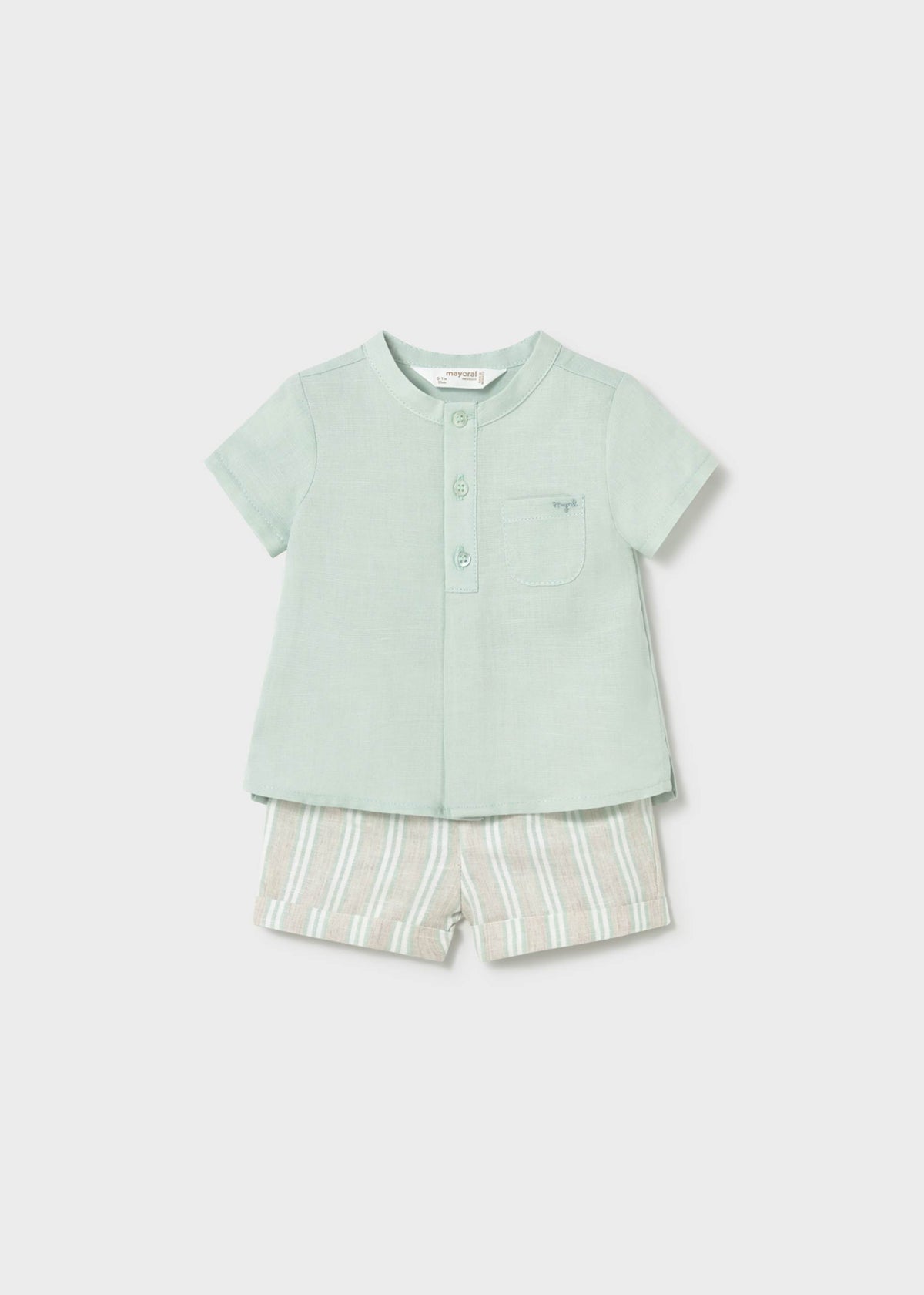 Completo pantaloncino e camicia neonato - Acqua