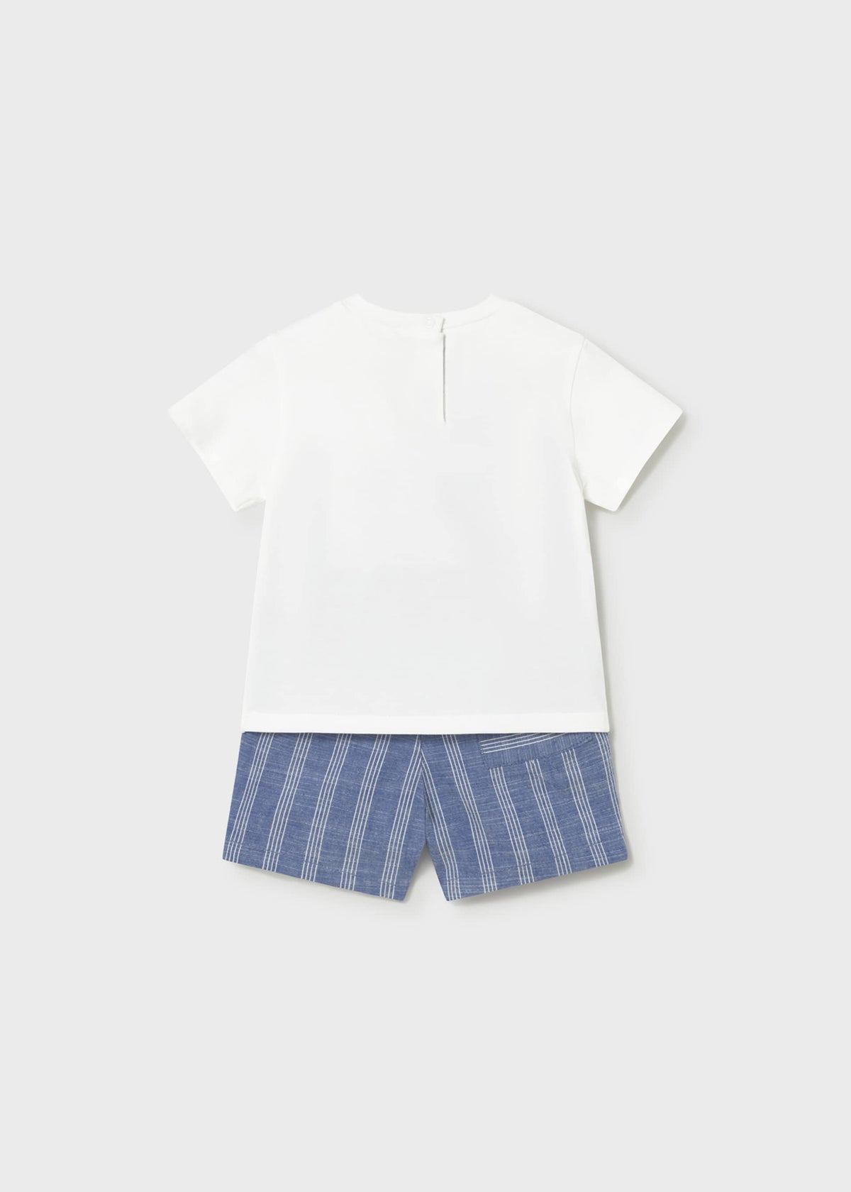 Completo pantaloncino e maglietta in lino neonato