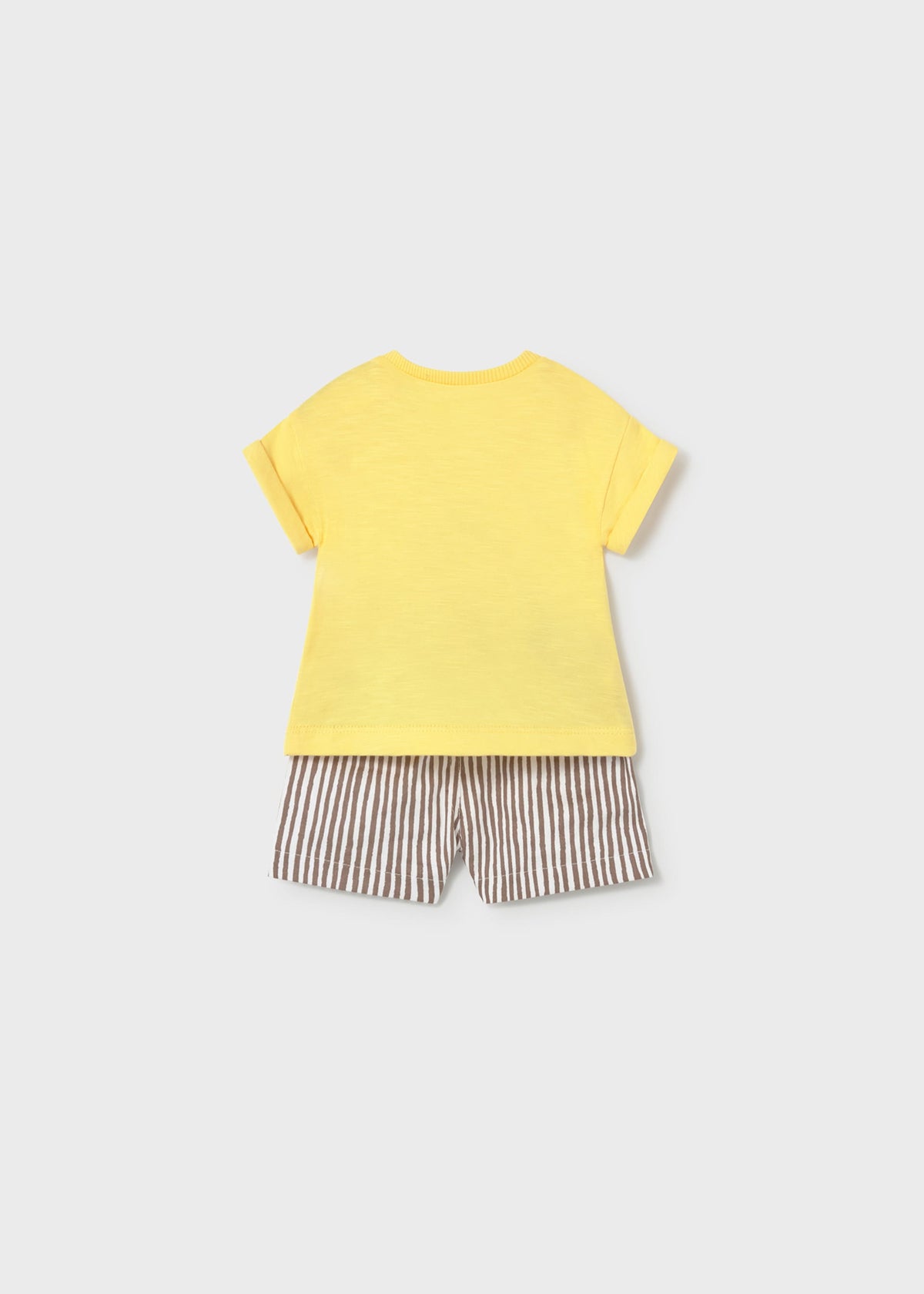 Completo pantaloncino e maglietta neonato - Senape