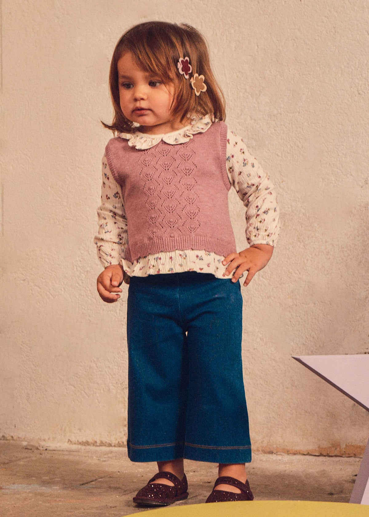 Completo pantalone e blusa con gilet bimba - Mezcla