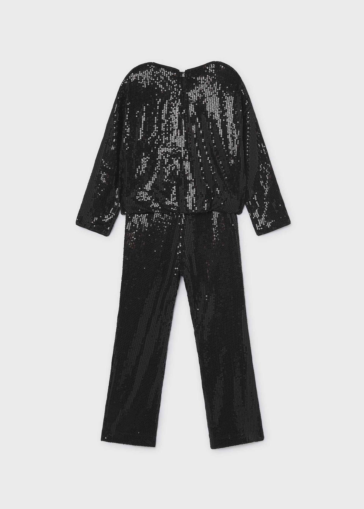 Completo pantalone e blusa lustrini bambina - Nero
