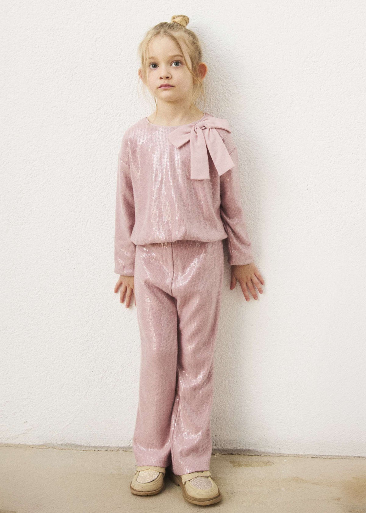 Completo pantalone e blusa lustrini bambina - Quarzo