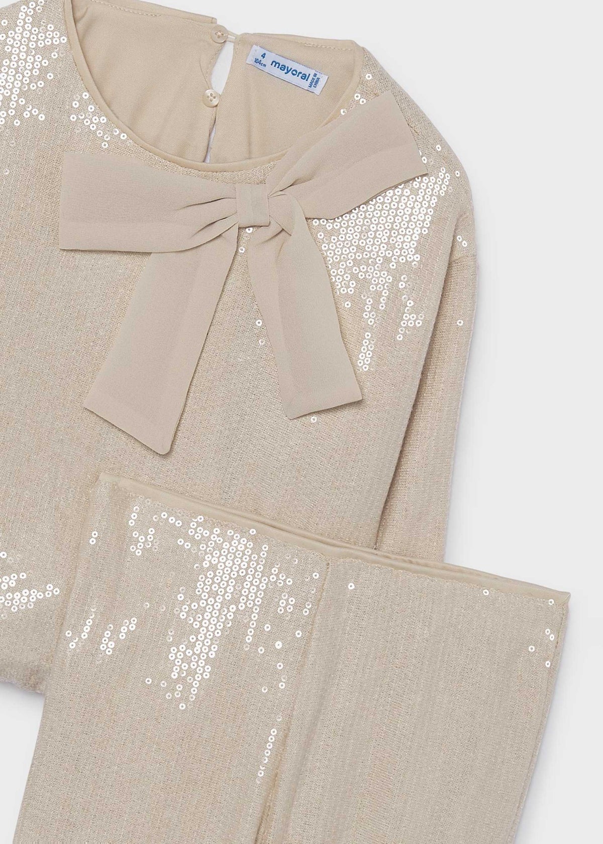 Completo pantalone e blusa lustrini bambina - Tofu