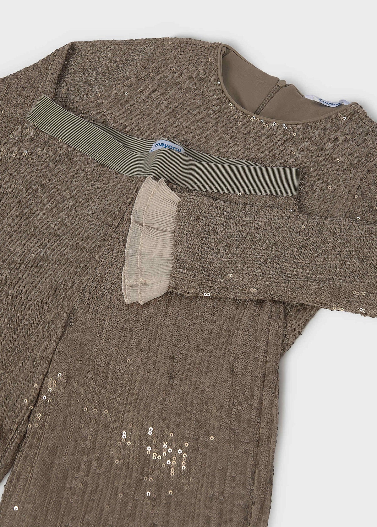 Completo pantalone e maglietta lustrini ragazza - Bronzo