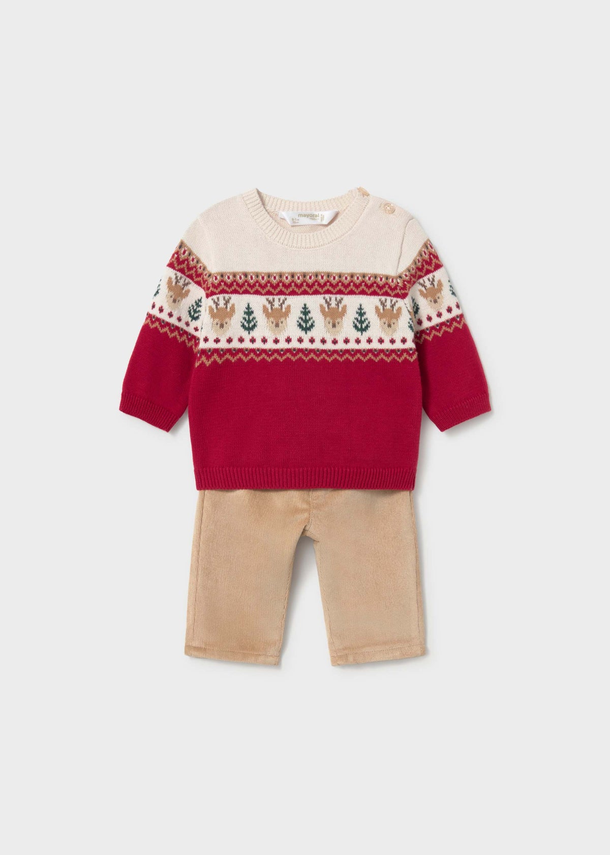 Completo pantalone e maglione animali neonato - Red