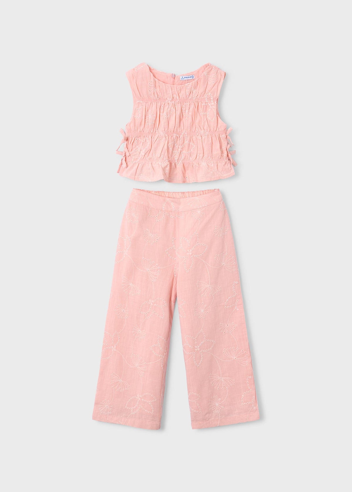 Completo pantalone e top arricciato bambina