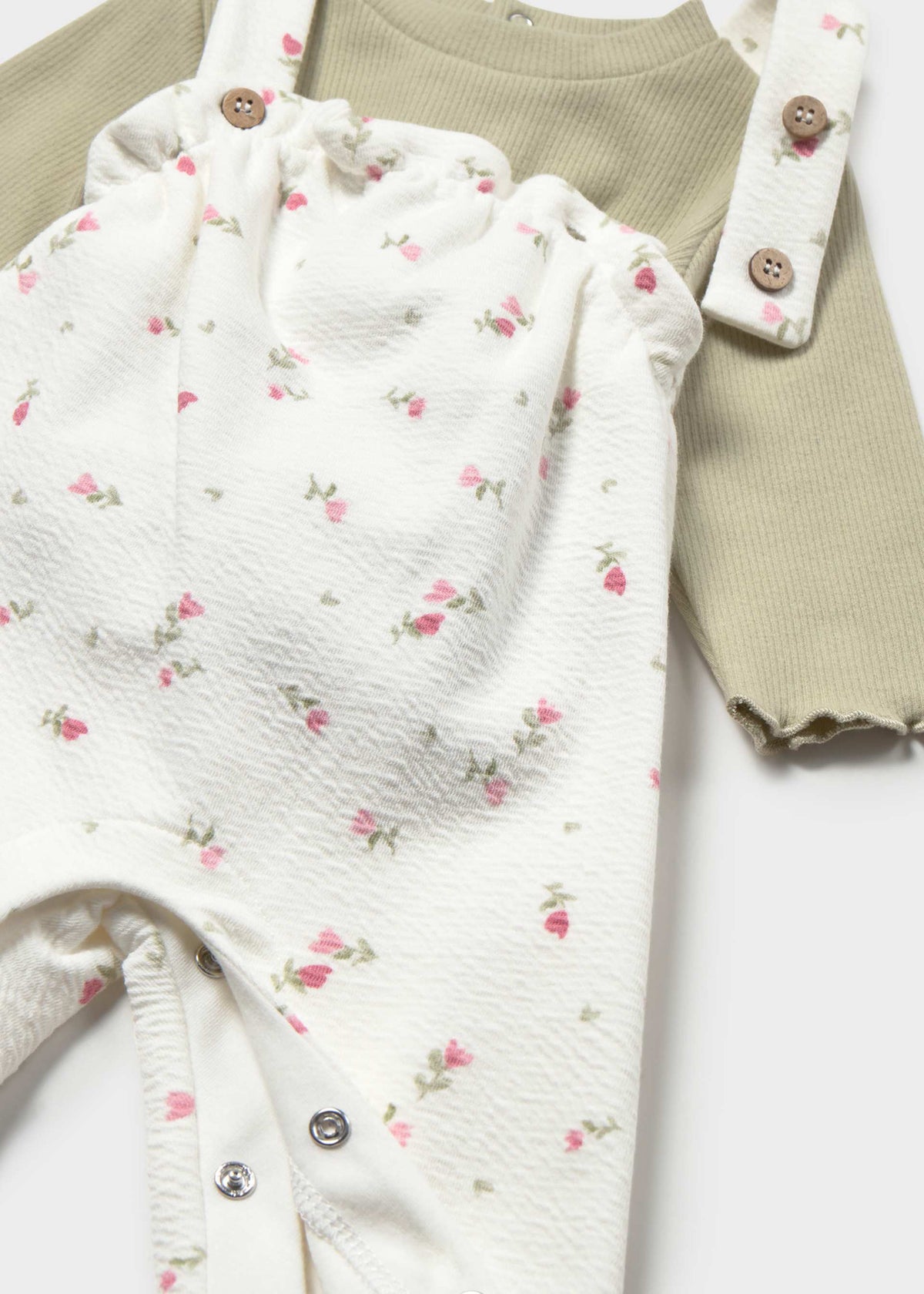Completo salopette stampato e maglione neonata - Laurel