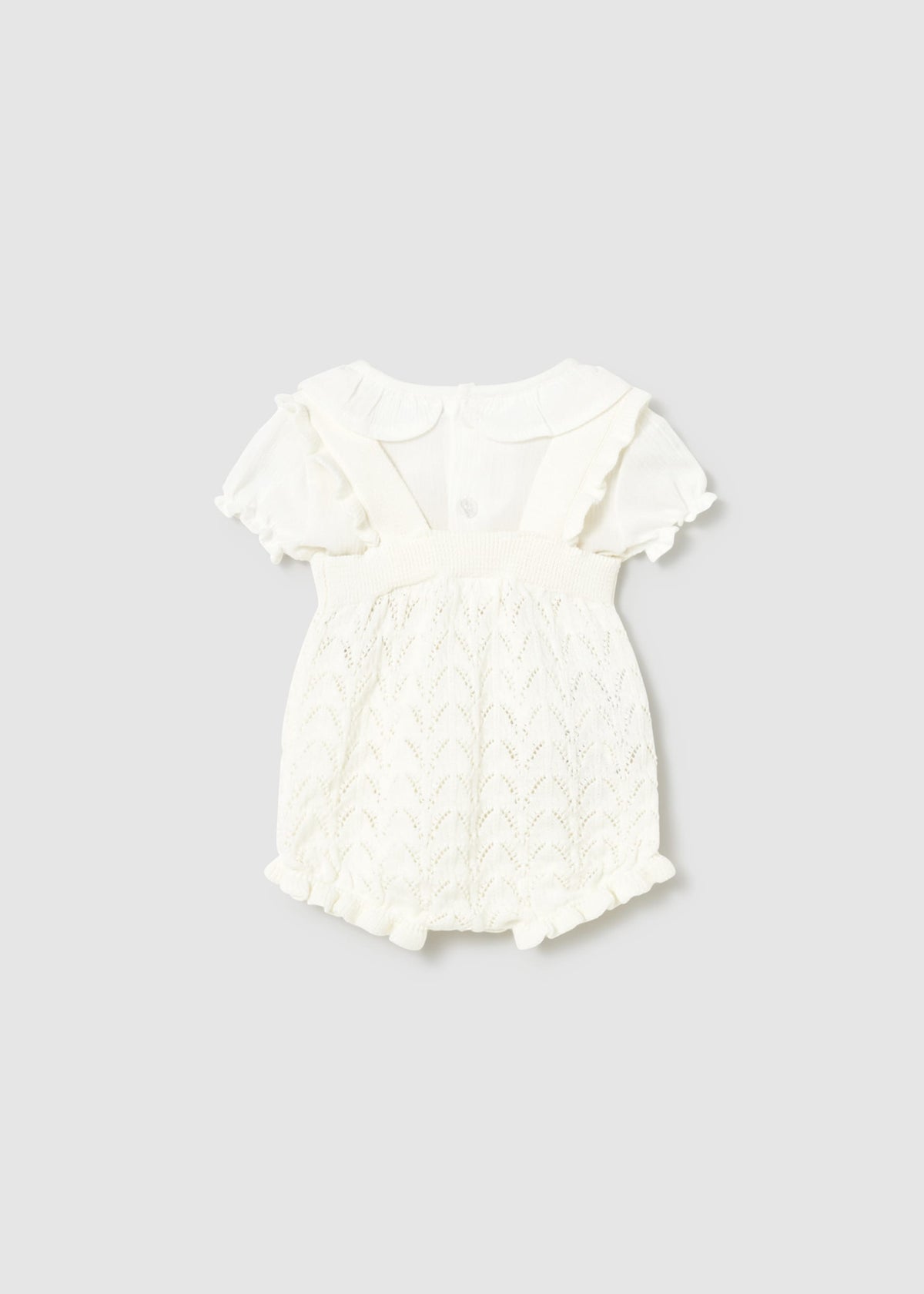 Completo salopette tricot e blusa neonata - Ceramica
