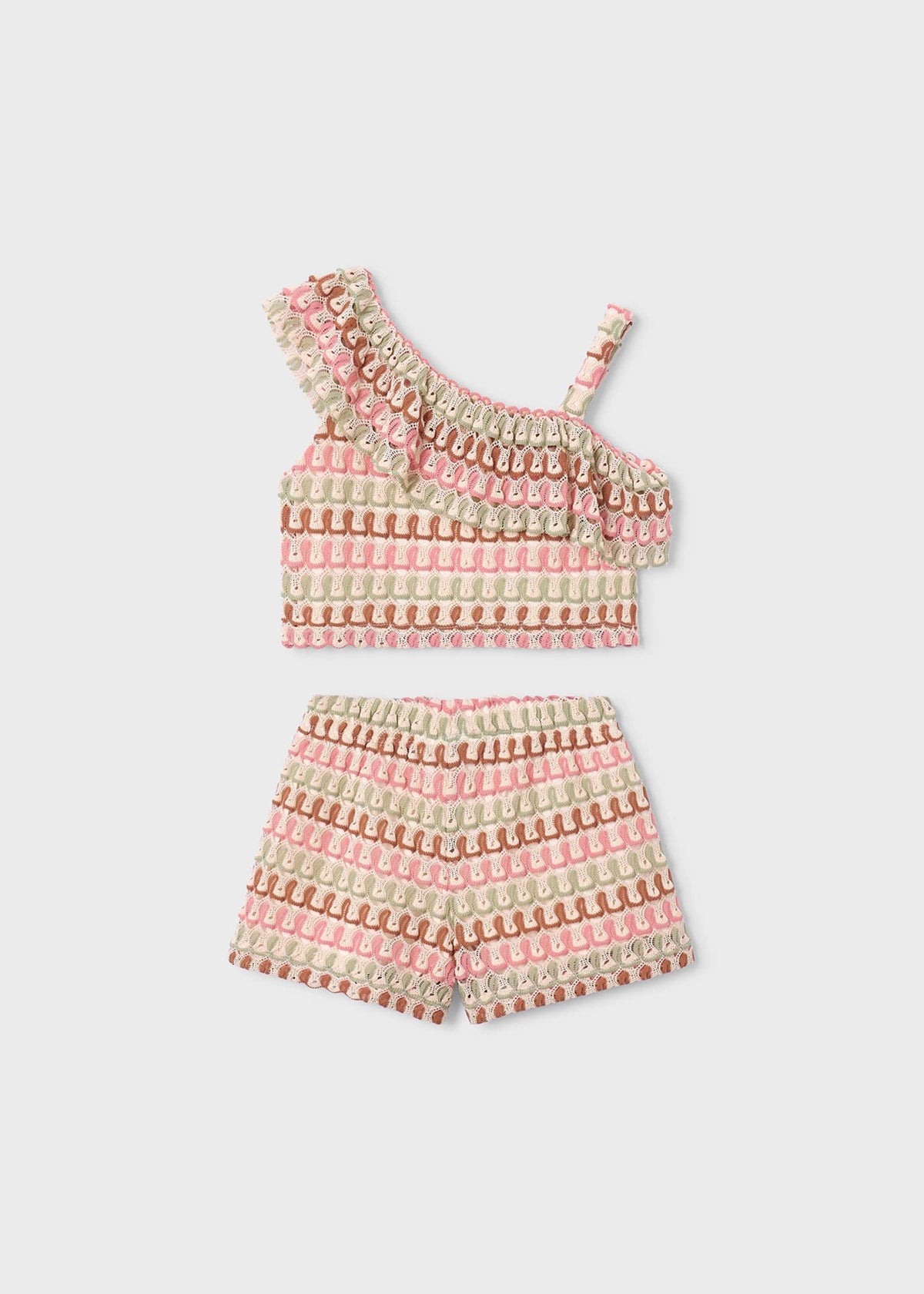 Completo shorts e top asimmetrico bambina