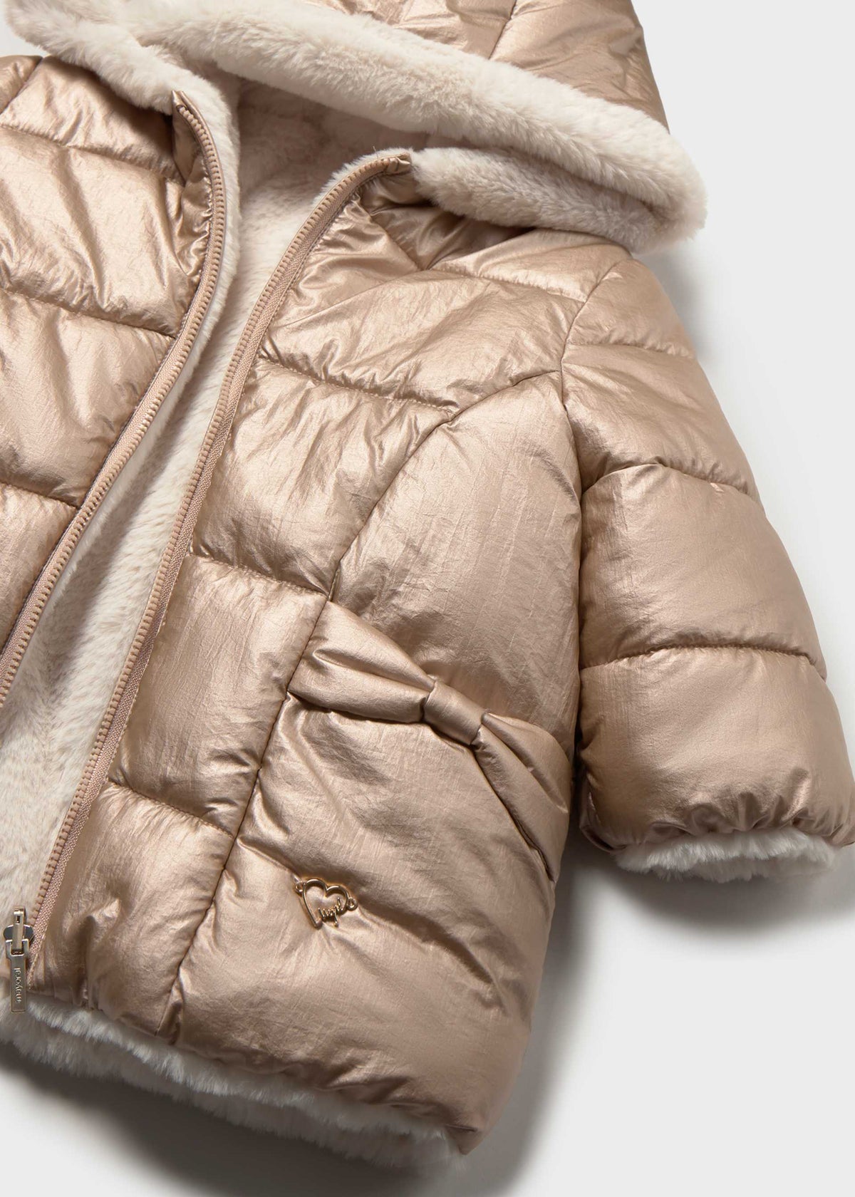 Giaccone reversibile teddy neonata - Bronzo