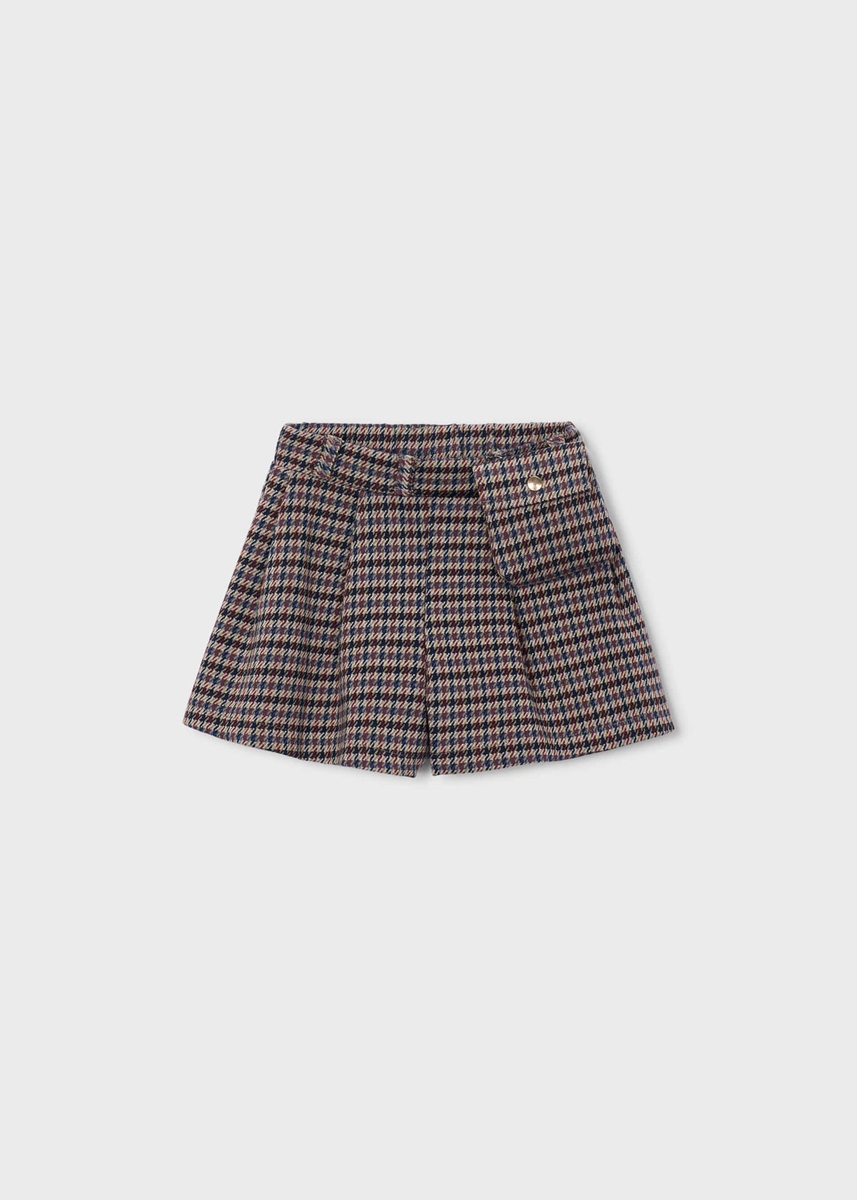 Gonna pantalone quadri bambina - Cannella