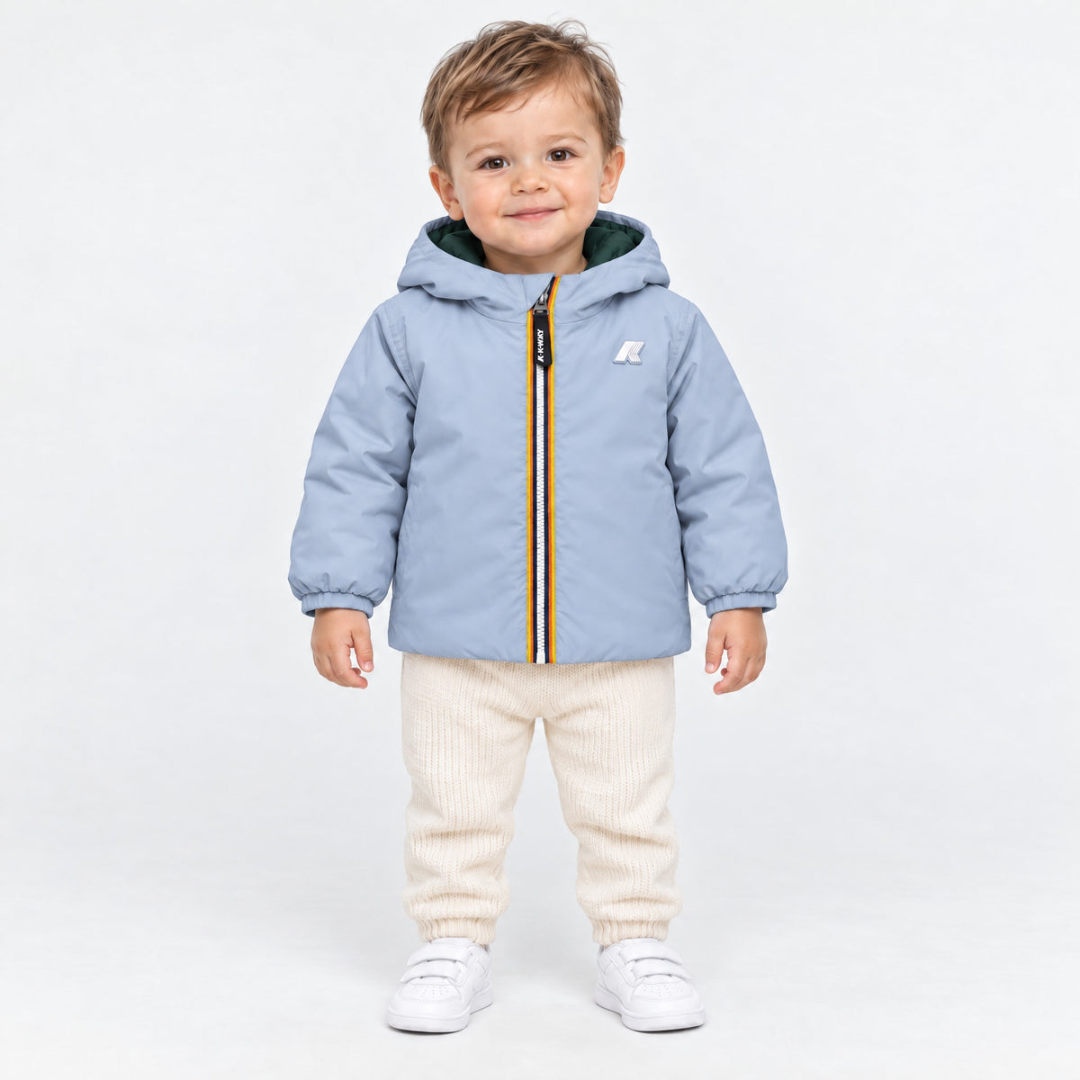 Giubbotto Jack Warm Double per neonato - Celeste/Verde scuro