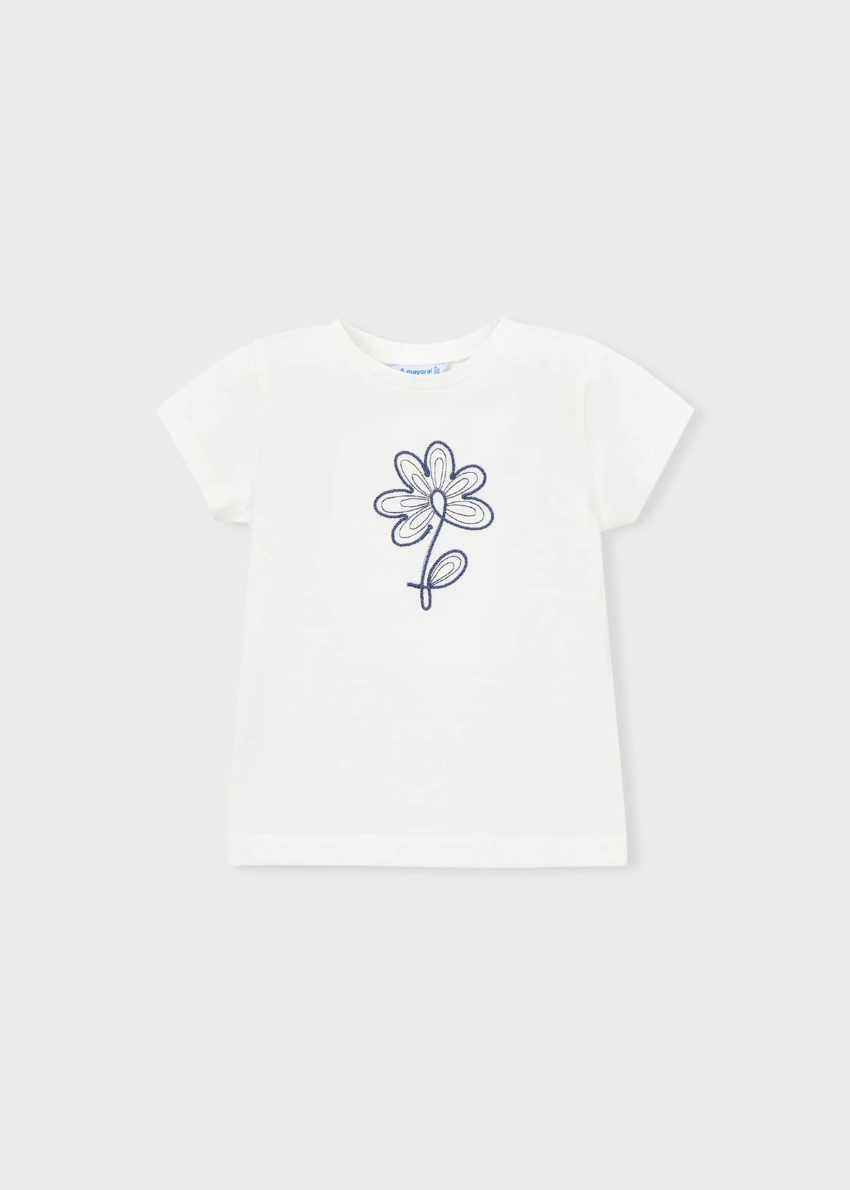 Maglietta basic fiore bambina