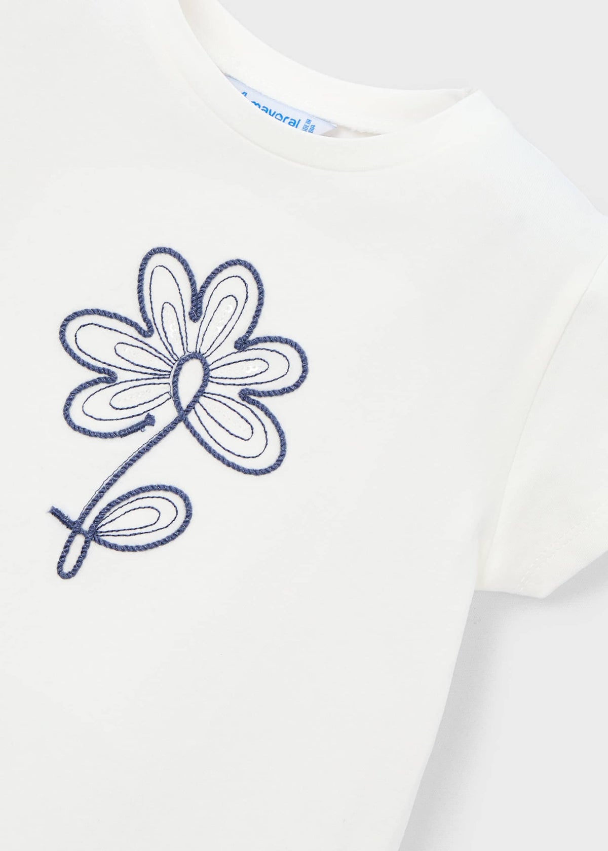 Maglietta basic fiore bambina