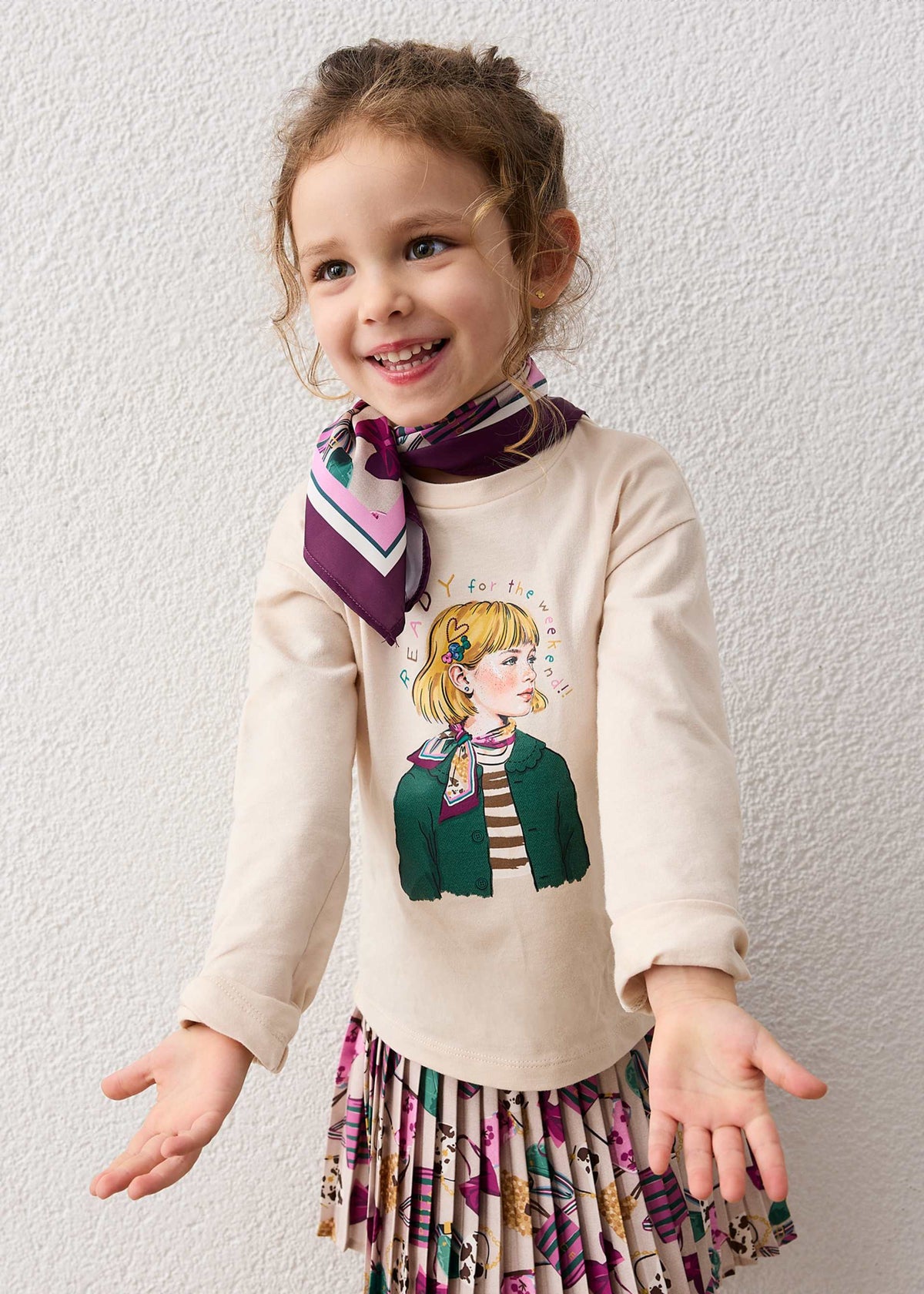 Maglietta con foulard bambina - Tofu