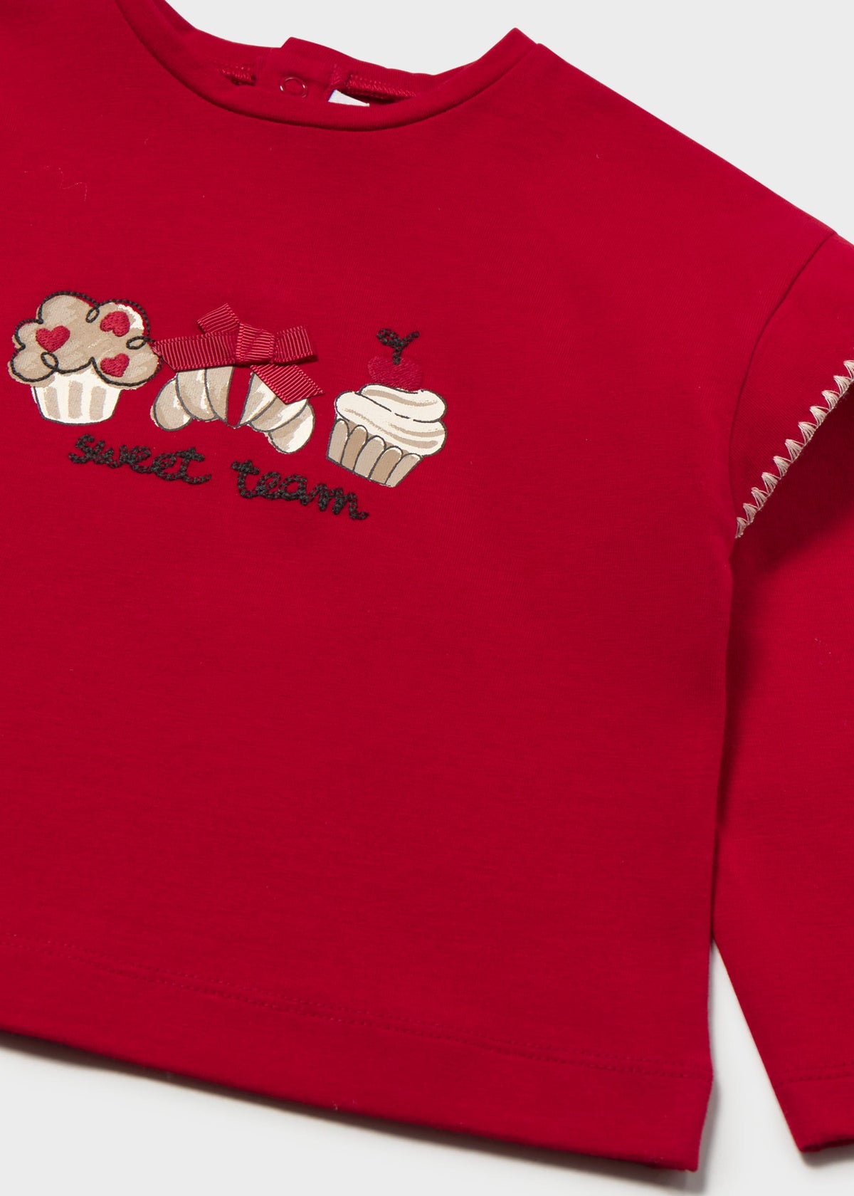 Maglietta ricamata bimba - Rosso
