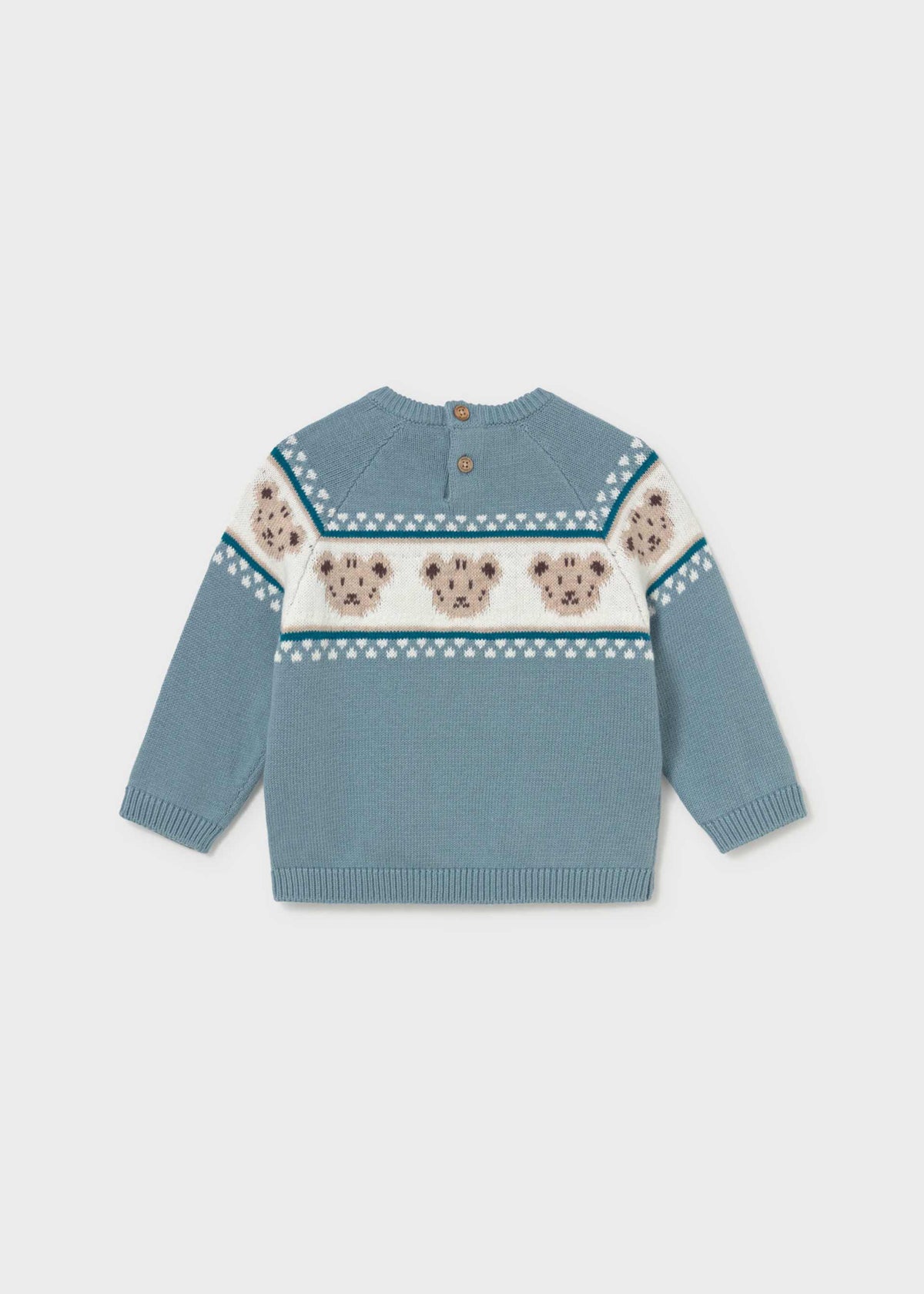 Maglione jacquard orsetto neonato - Azzurro
