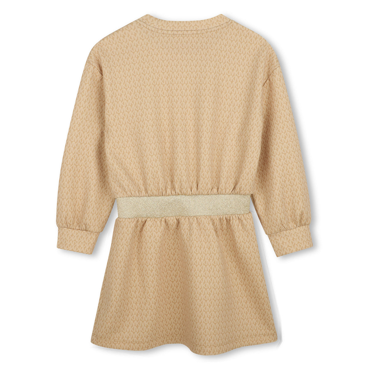 Michael Kors Kids Abito in doppio jersey con stampa MK Signature - Marrone chiaro