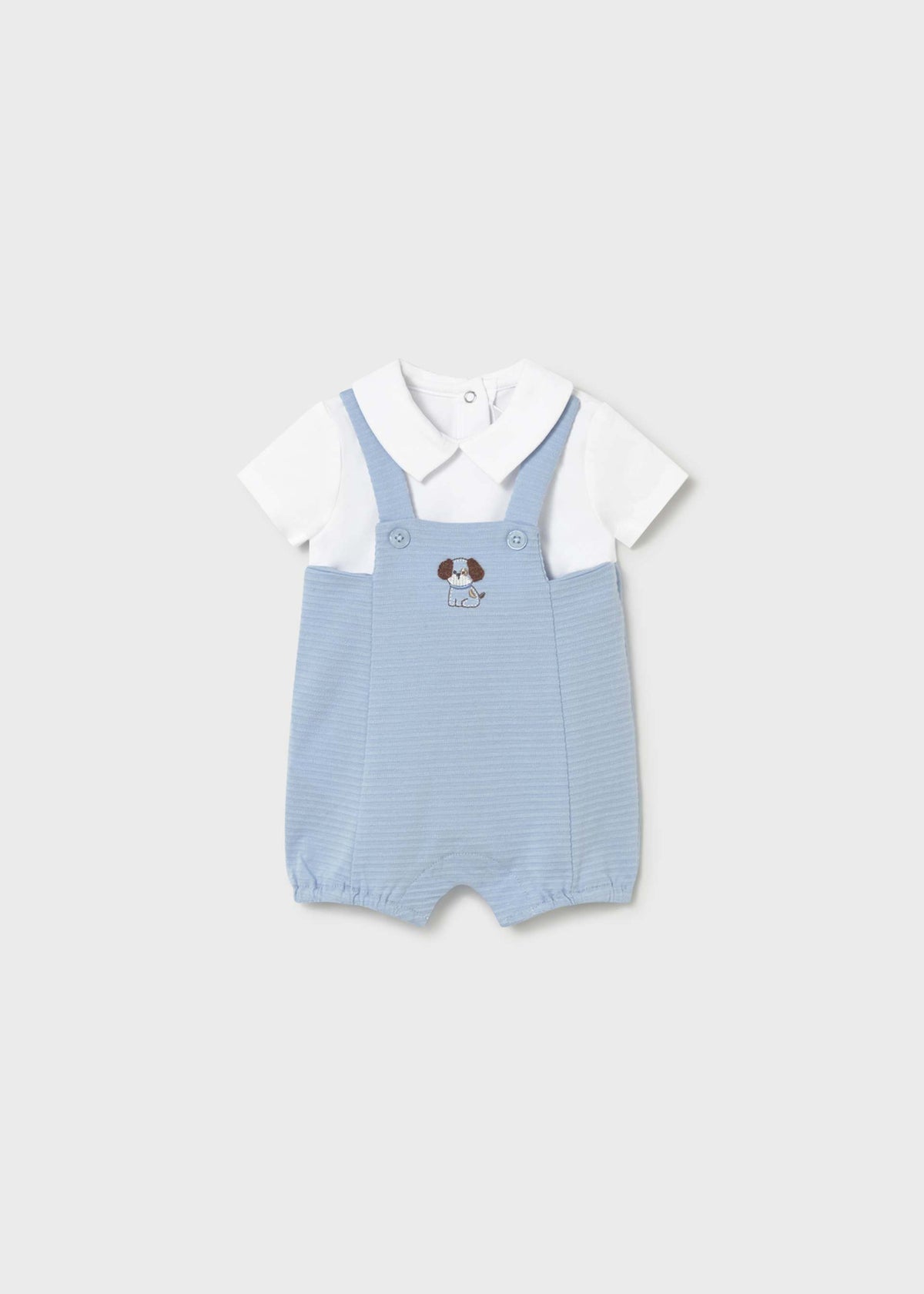 Pagliaccetto finta salopette neonato - Cielo