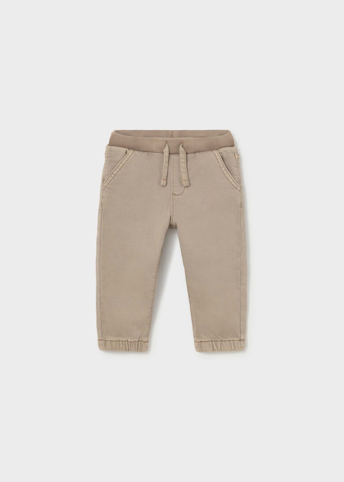 Pantalone jogger twill bimbo - Beige