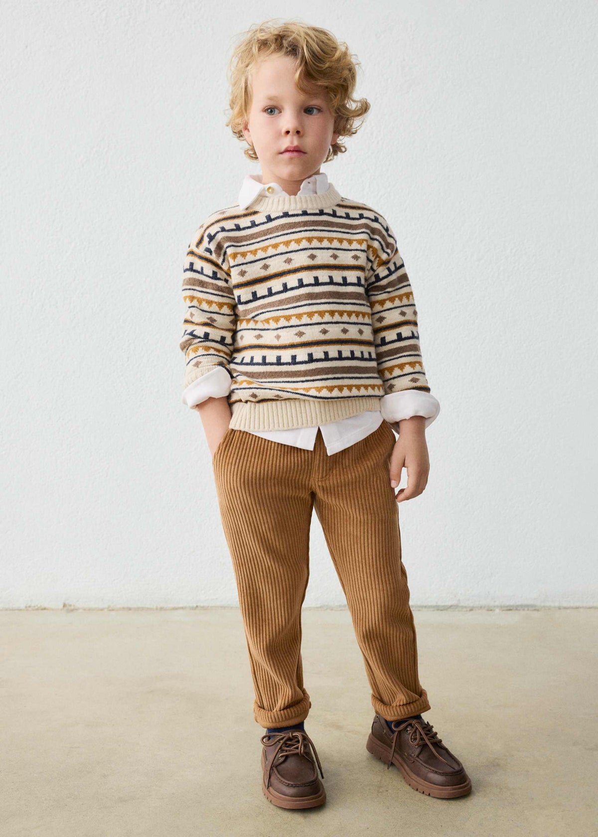Pantalone jogger velluto a costine bambino - Marrone