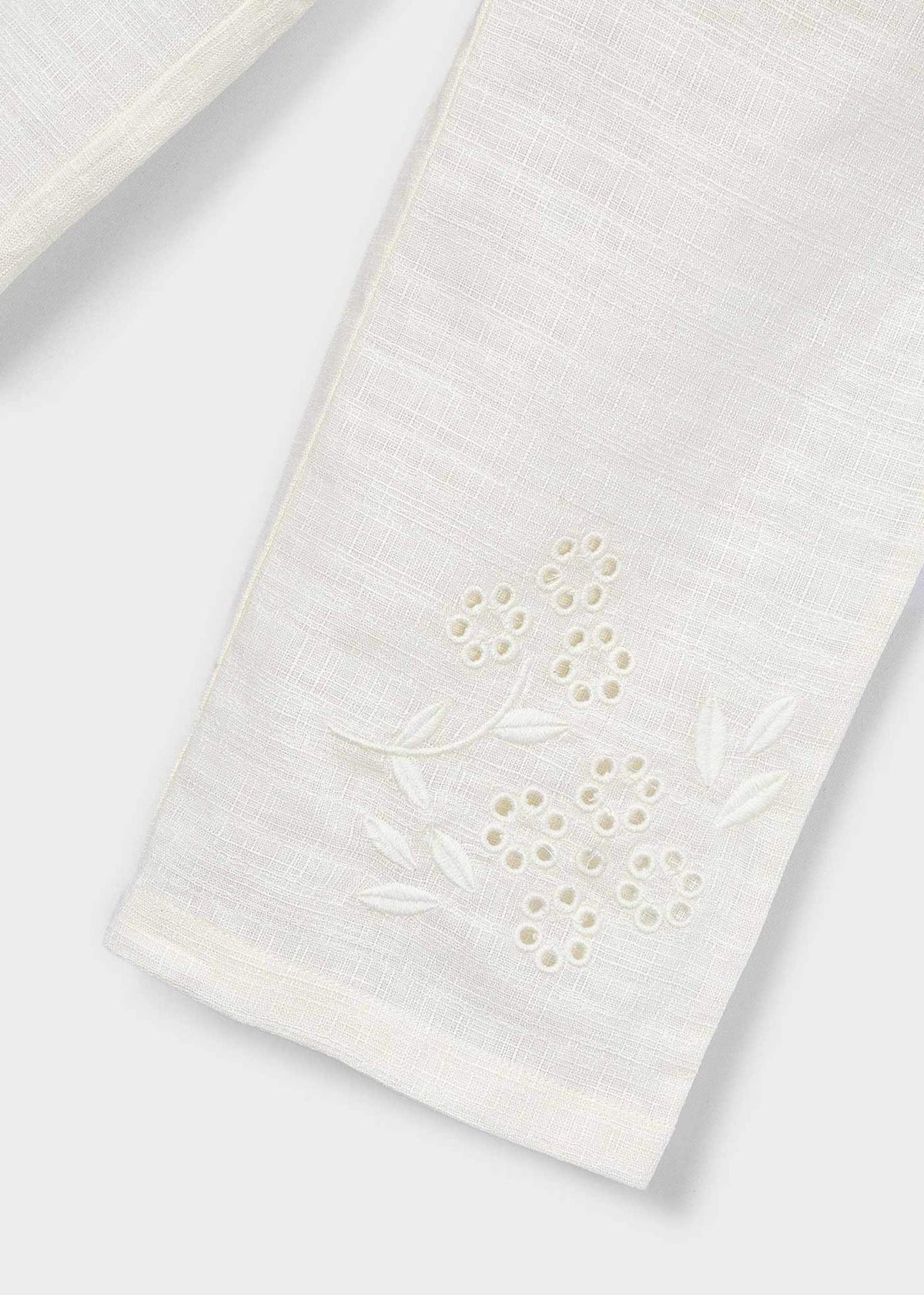 Pantalone ricamato lino bambina