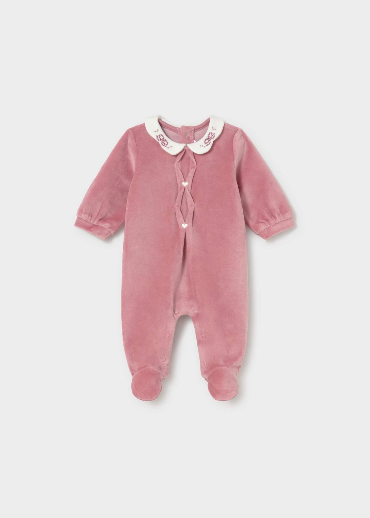 Pigiama colletto onde neonata - Cipria