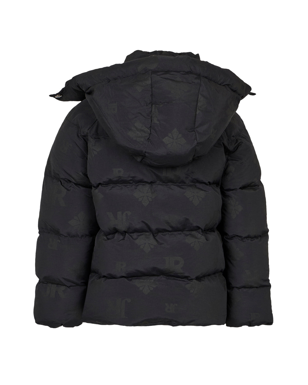 Richmond Junior Piumino con cappuccio e monogramma JR tono su tono - Jr Monogram Black