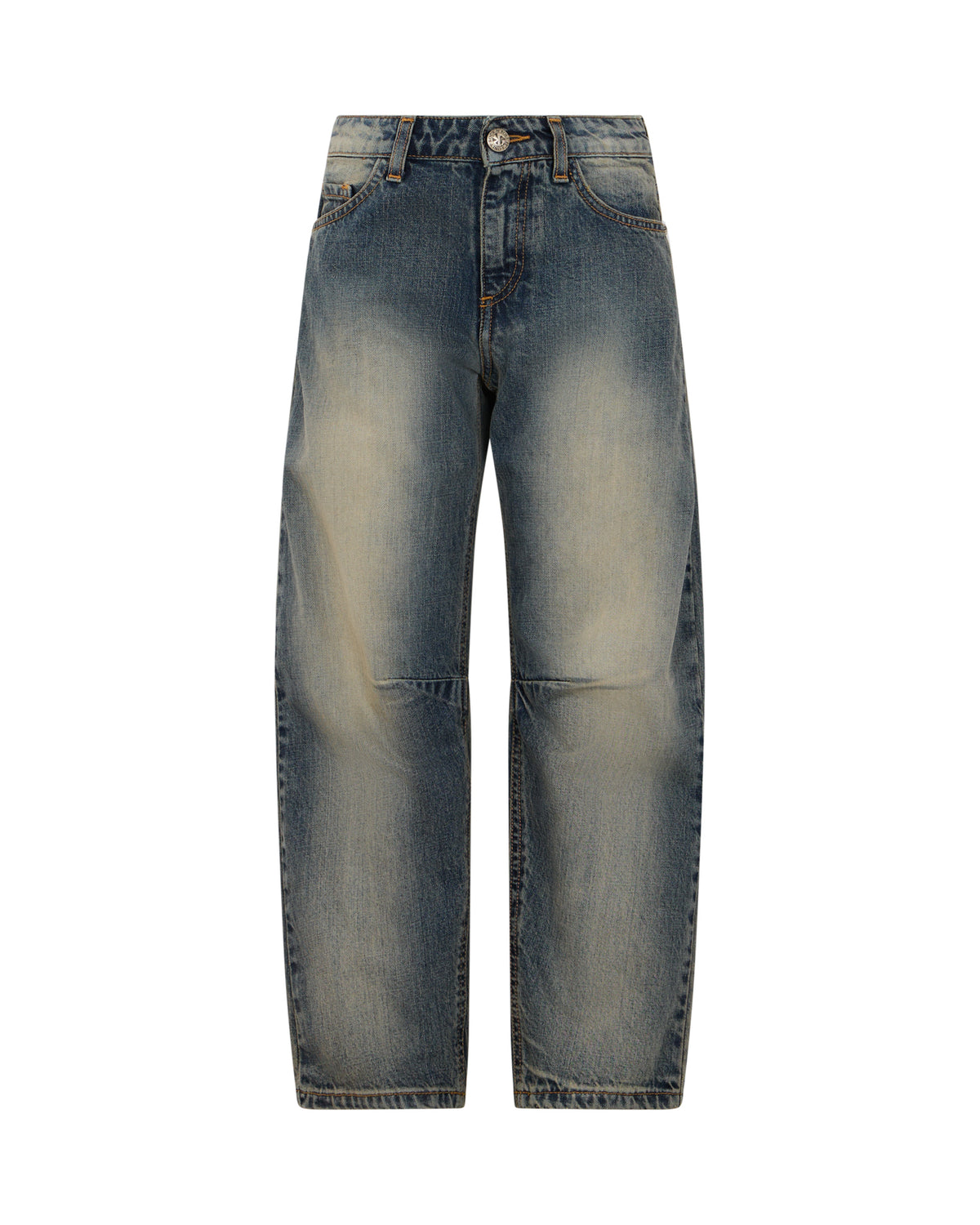 Richmond Junior Jeans a gamba ampia con lavaggio dirty e logo gotico - Denim Dirty Effect