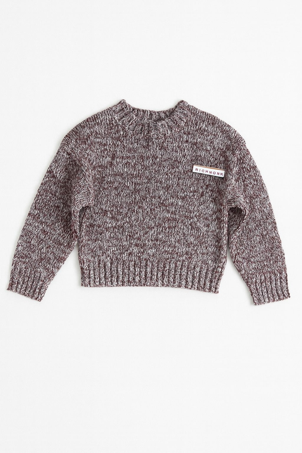 Richmond Junior Maglione corto in filato mélange con patch logo - Multicolor
