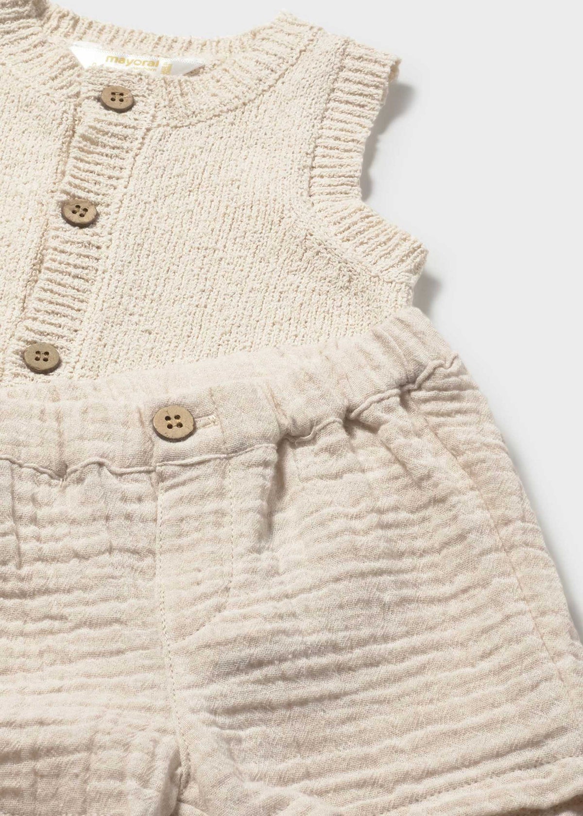 Set 3 pezzi con gilet neonato - Grano