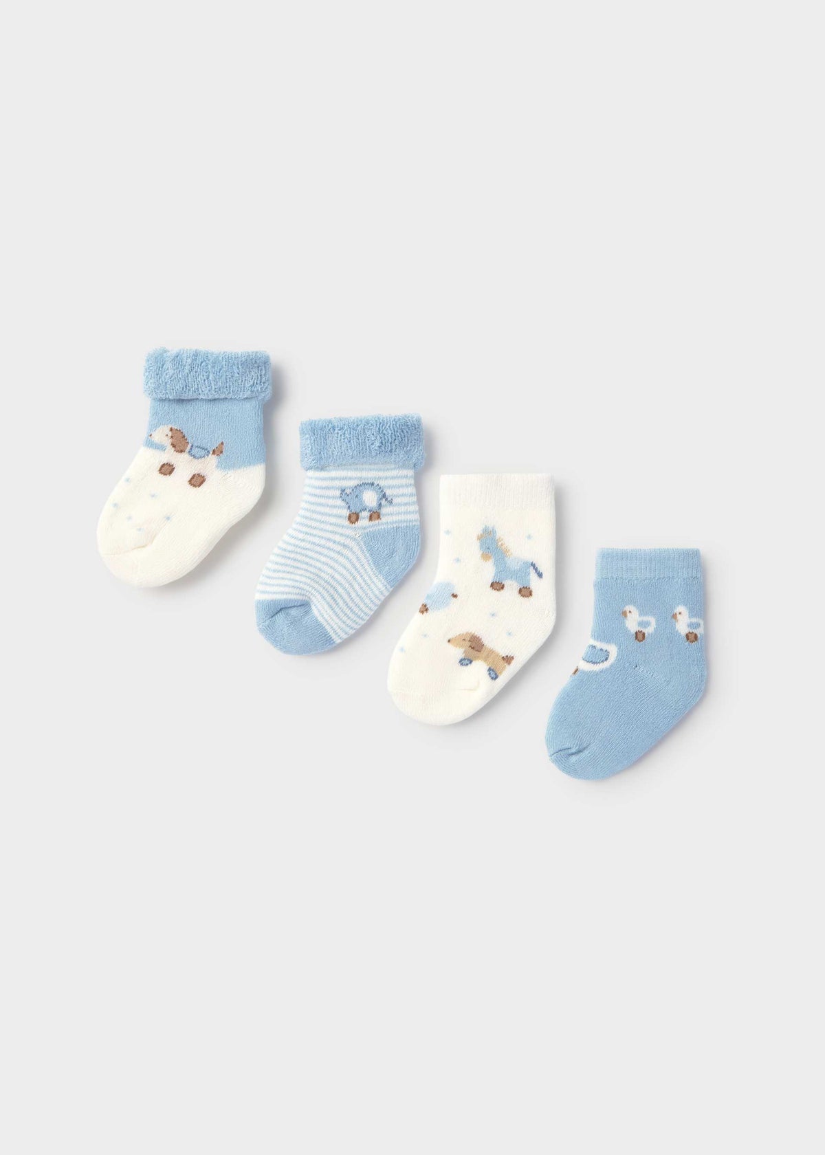 Set 4 calze corte neonato - Cielo