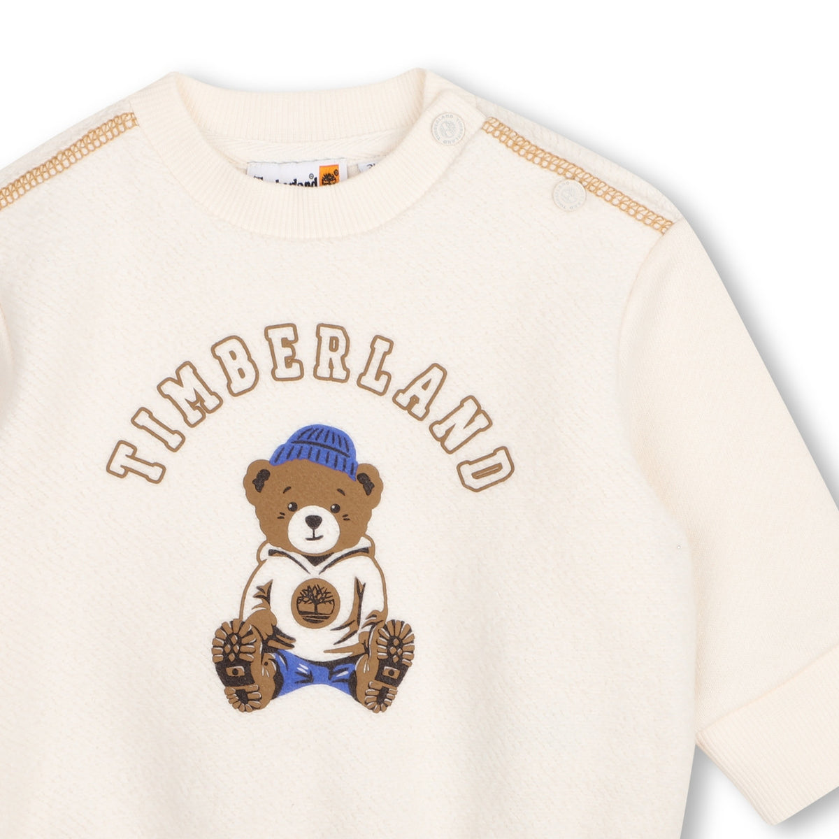 Timberland Kids Felpa in cotone biologico con illustrazione in rilievo - Avorio