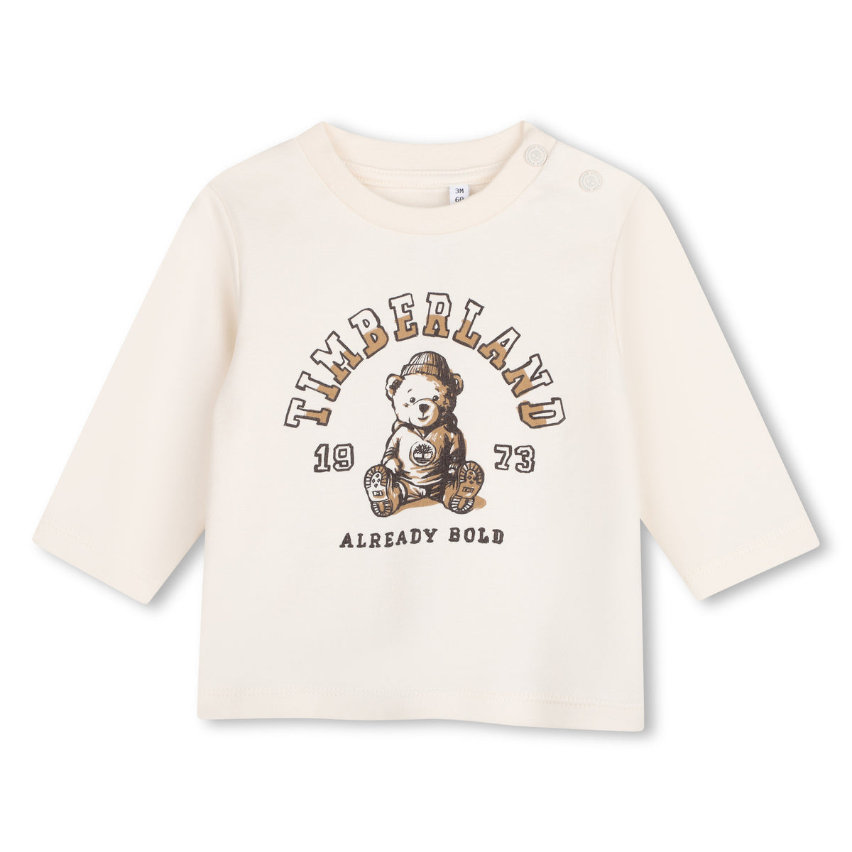Timberland Kids Maglia a maniche lunghe in interlock di cotone biologico con illustrazione - Avorio