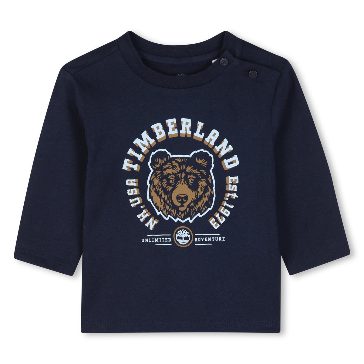 Timberland Kids Maglia a maniche lunghe in jersey di cotone biologico con illustrazione - Marine