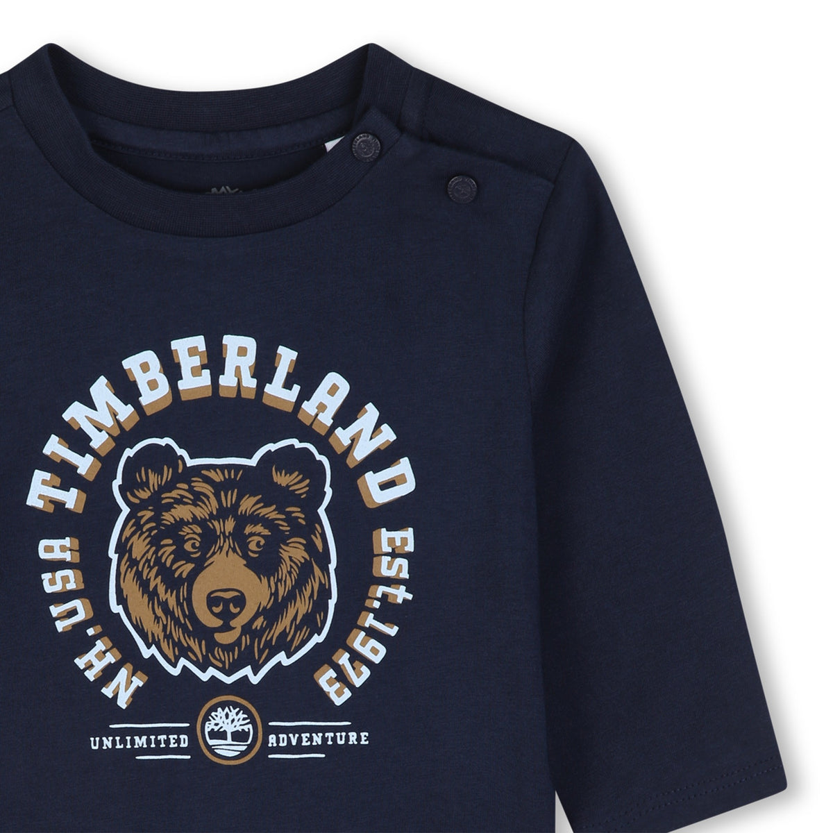 Timberland Kids Maglia a maniche lunghe in jersey di cotone biologico con illustrazione - Marine