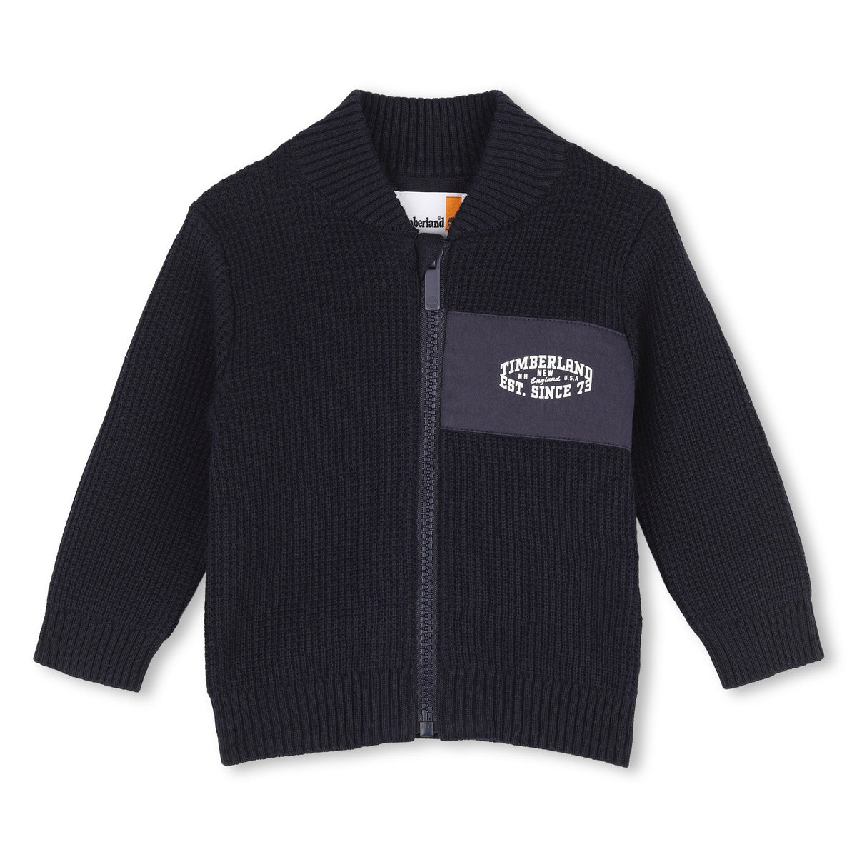 Timberland Kids Cardigan in maglia di cotone con zip - Marine