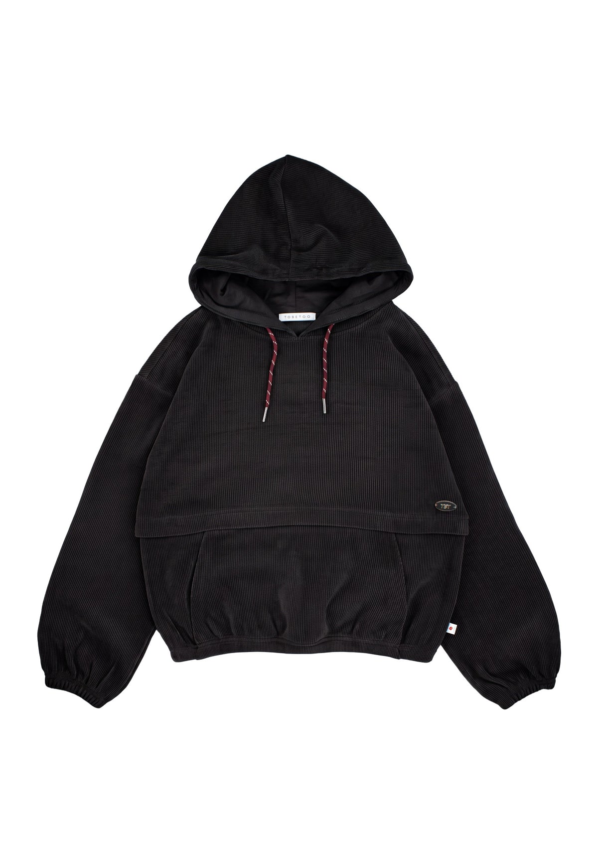 Maglia in velluto con cappuccio ragazza - Nero