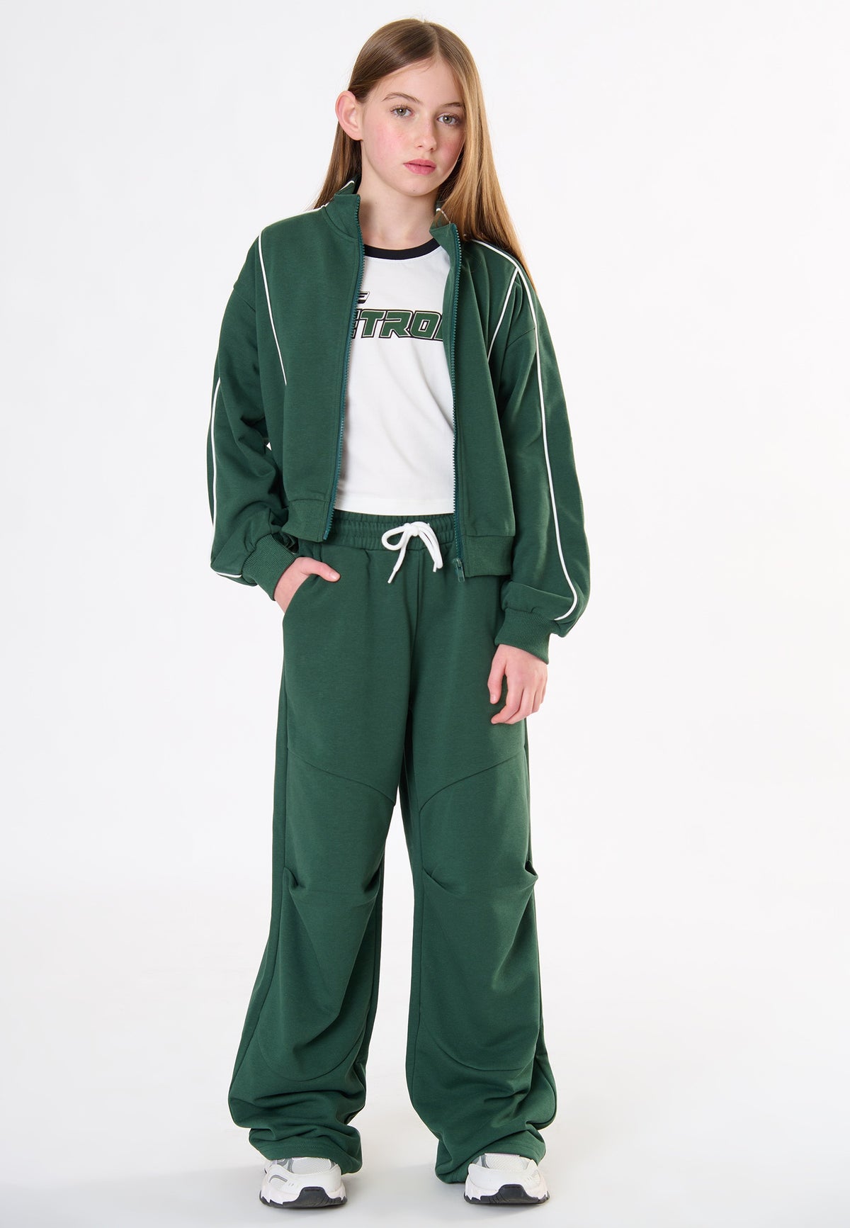 Pantalone in felpa ragazza - Verde