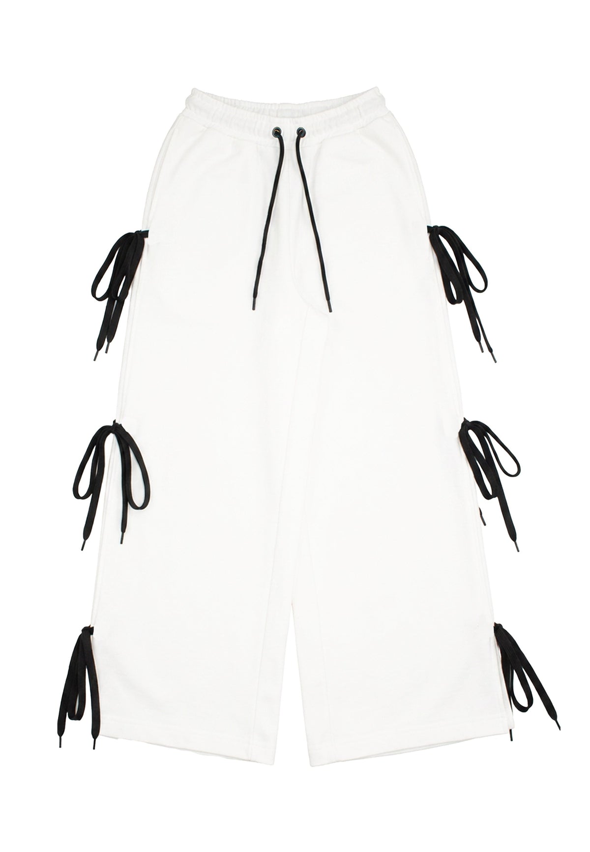 Pantaloni con lacci ragazza - Latte