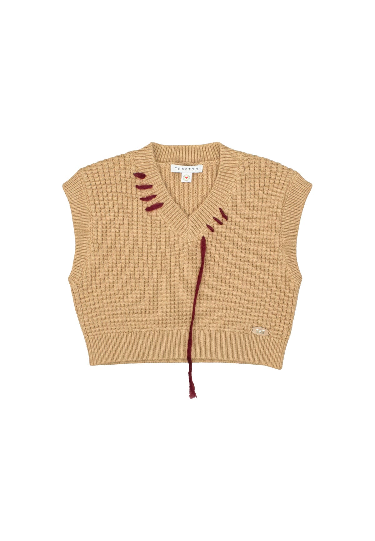 Gilet in maglia bambina - Cammello