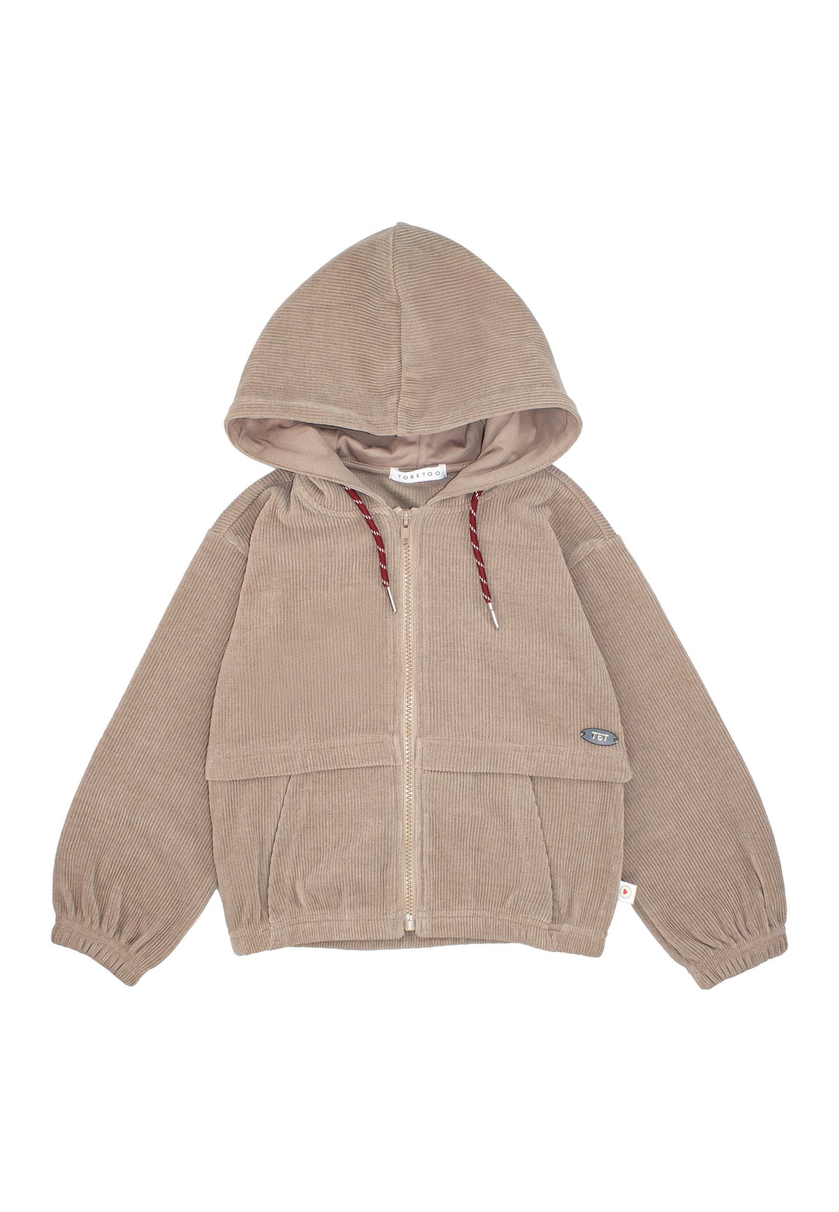 Maglia full zip in vellutto bambina - Tortora