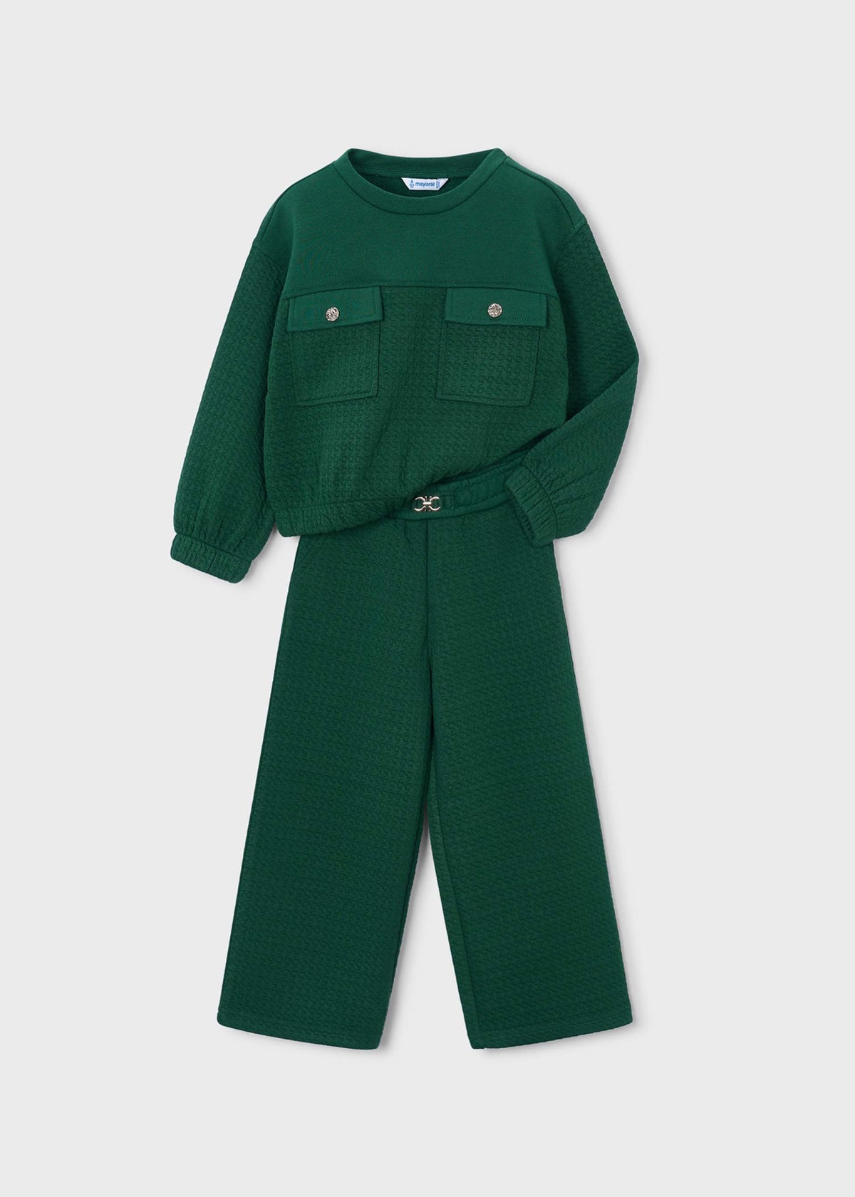 Tuta felpa con taschini e pantalone bambina - Bottiglia