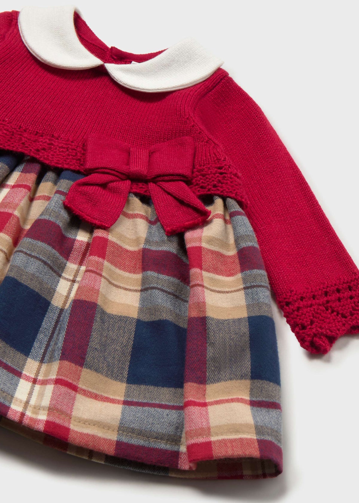 Vestito a maglia combinato neonata - Red