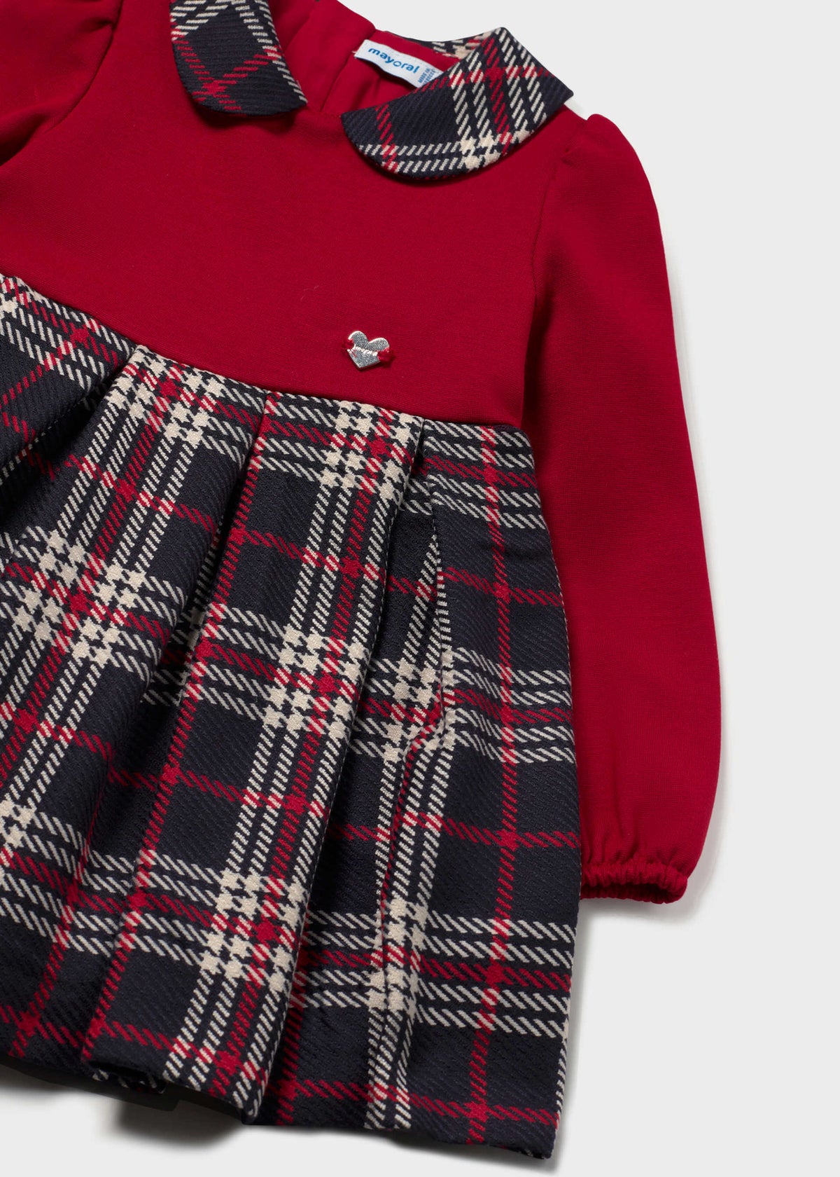 Vestito combinato quadri neonata - Rosso